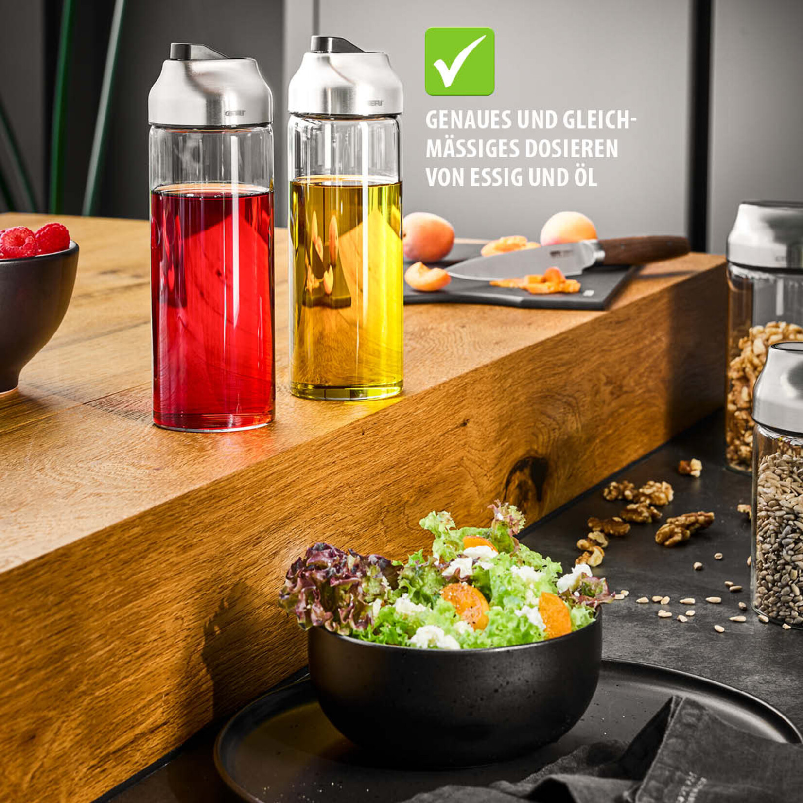 Gefu Gefu Kippo glazen olie of azijn dispenser keuken Gefu Kippo glas oliefles met schenker Gefu 33732
