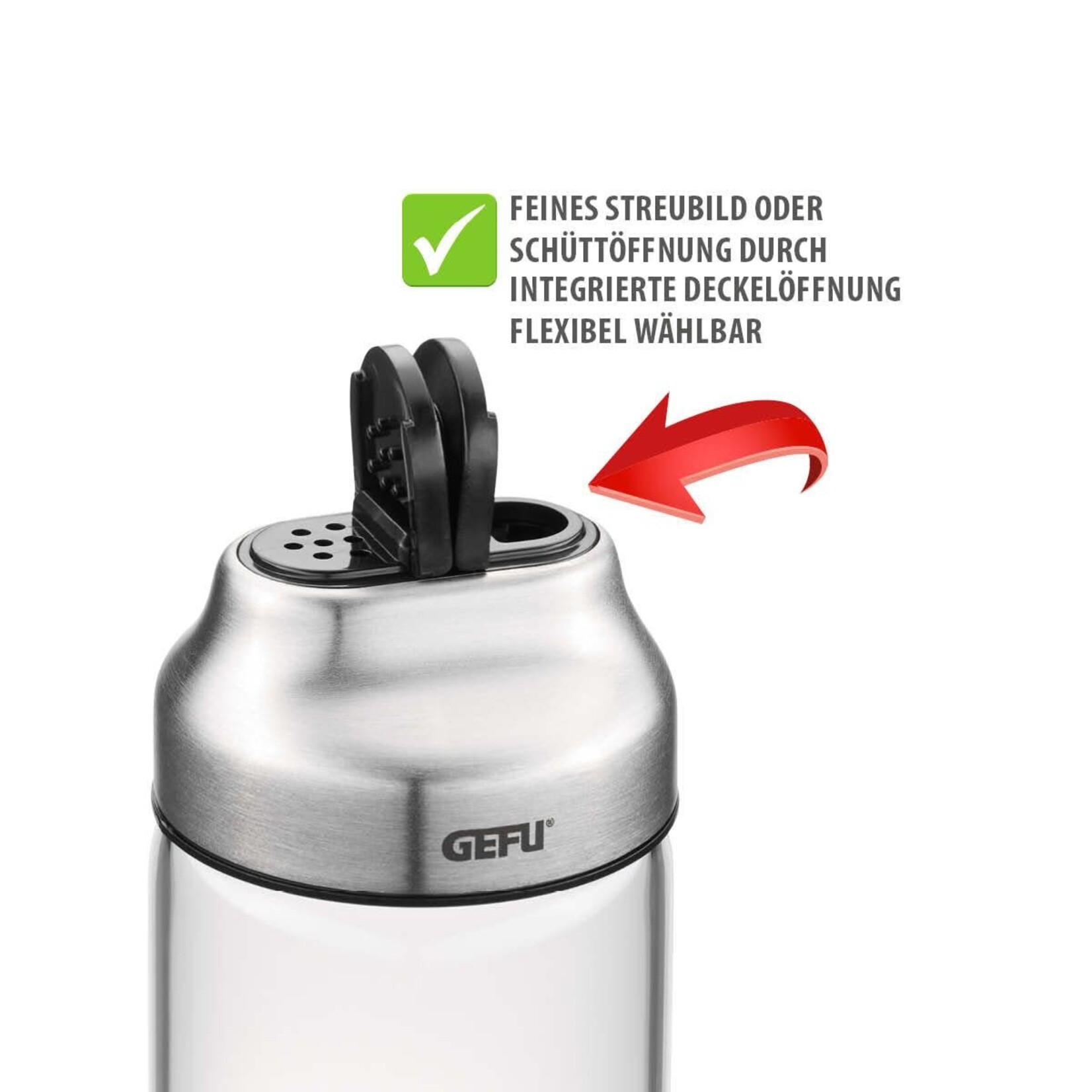 Gefu Gefu Kippo 7 delig kruidenrek kruidenhouder met 6 glazen kruidenpotjes met rvs deksel Gefu 33733