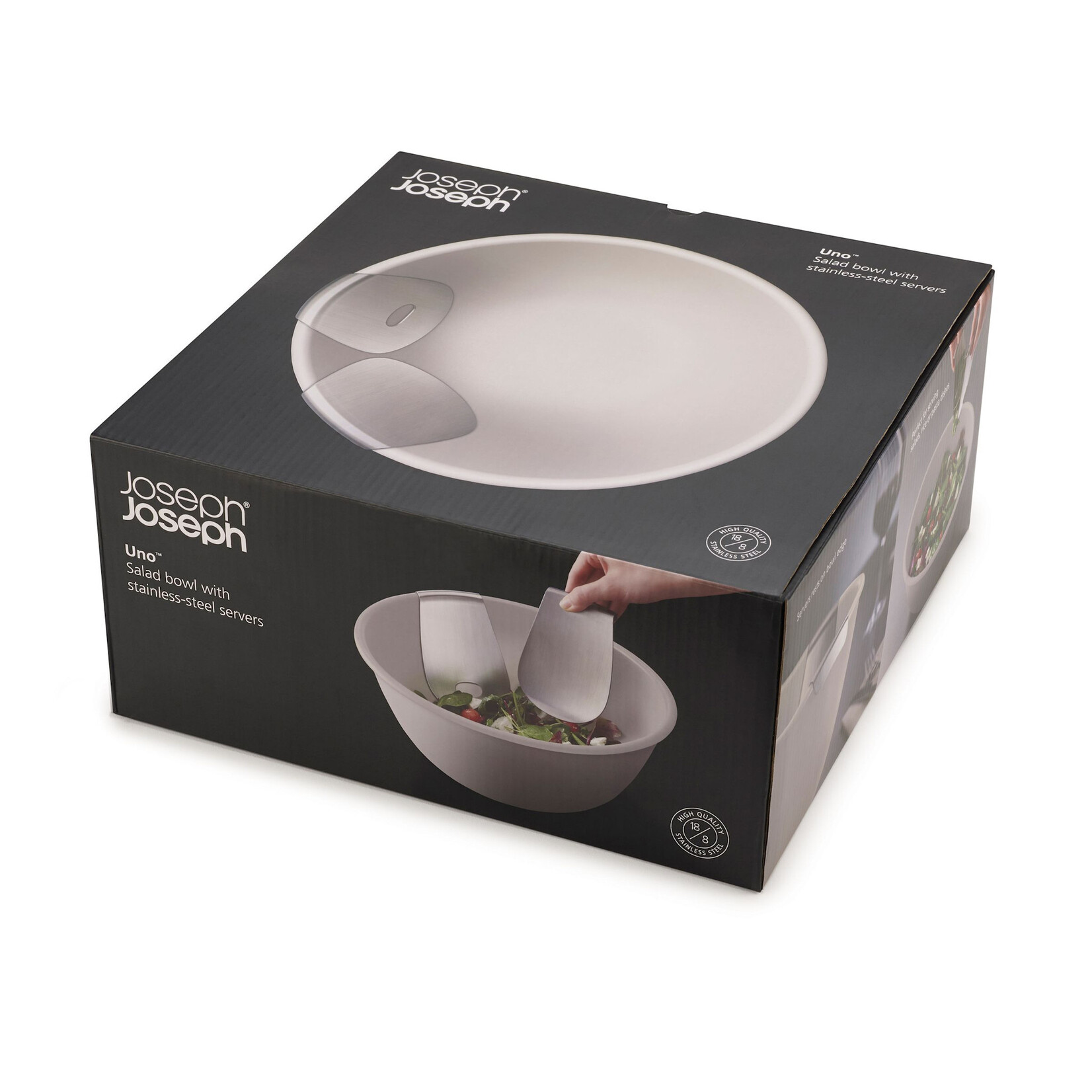Joseph Joseph Joseph Joseph Uno Saladeschaal beige met Saladebestek rvs  Joseph Joseph 20155 Stone