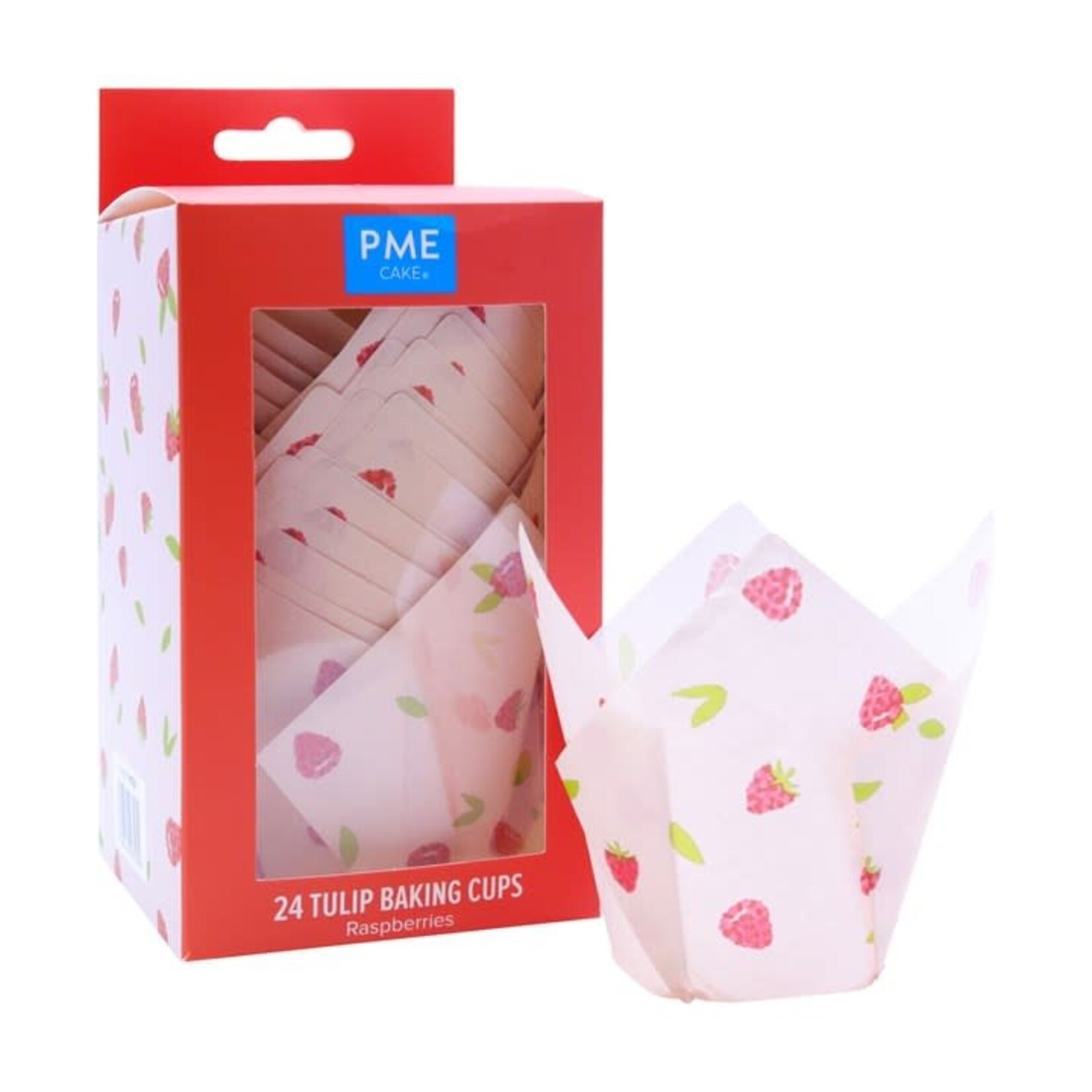 PME Cake PME cake 24 Tulp muffin bakvormen papier hoog Raspberries PME cake MC503