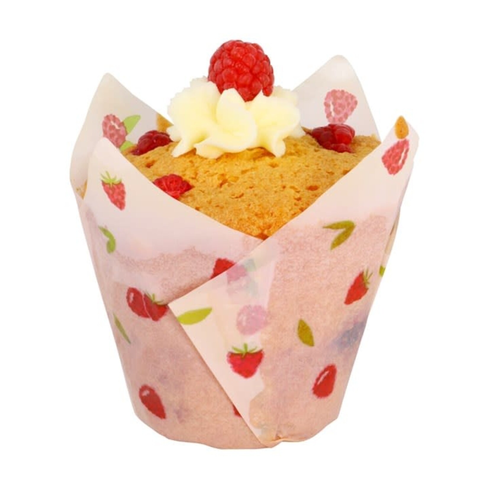 PME Cake PME cake 24 Tulp muffin bakvormen papier hoog Raspberries PME cake MC503