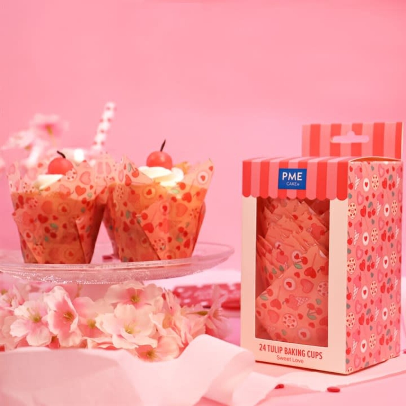 PME Cake PME cake 24 Tulp muffin bakvormen papier hoog Sweet Love PME cake vd24mc013