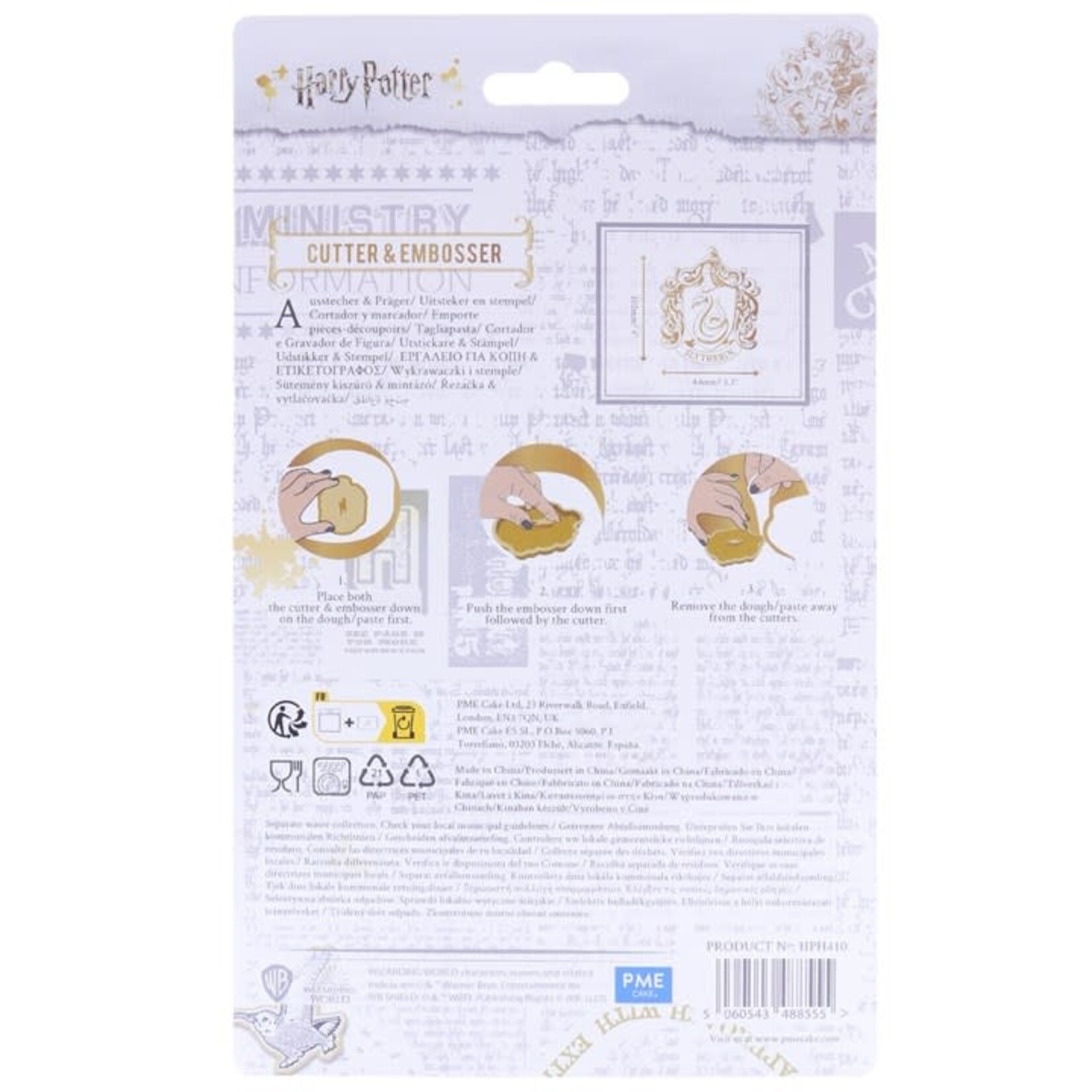 PME Cake Harry Potter Slythrin Crest koek uitsteekvorm wapen met slang Harry Potter PME Cake HPH410