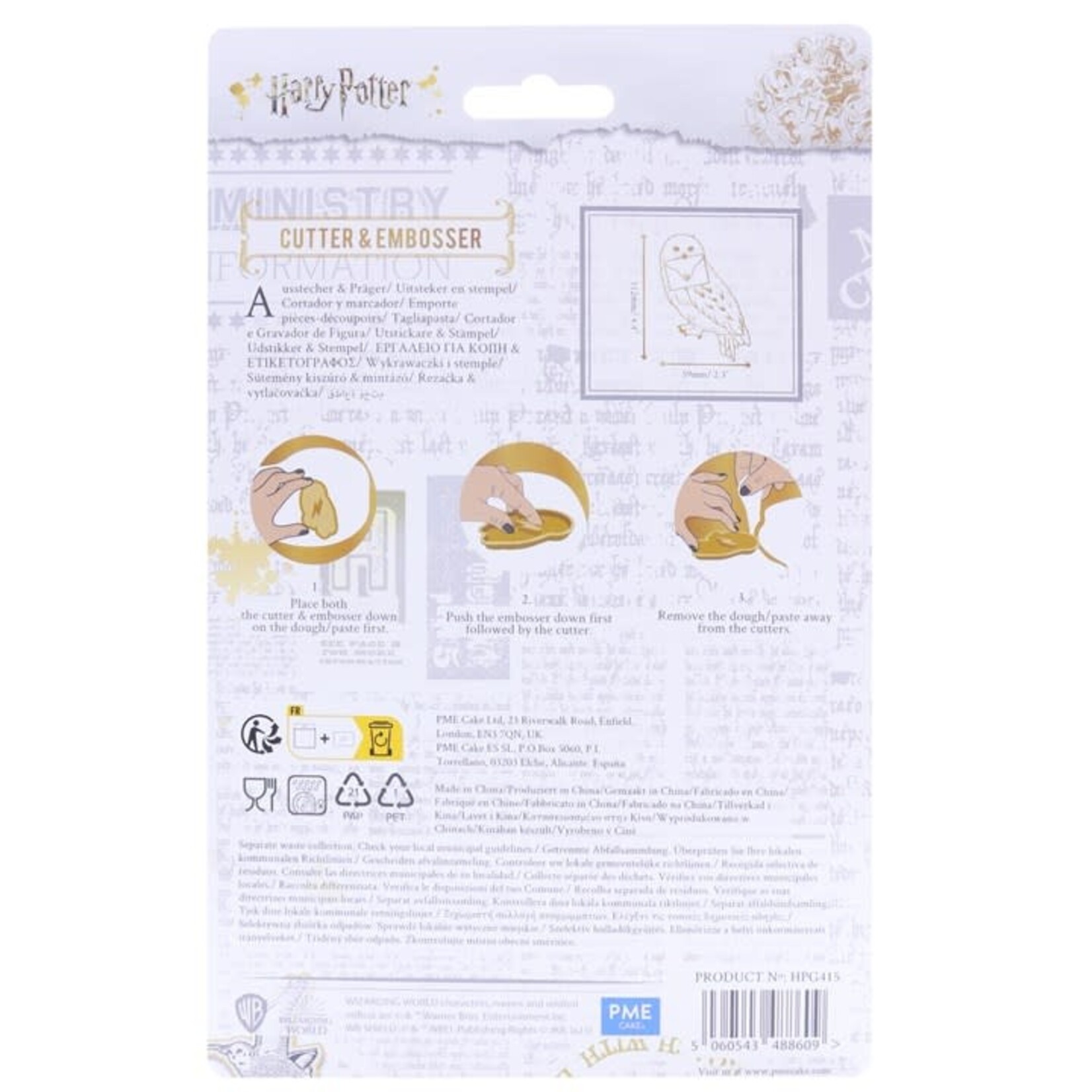 PME Cake Harry Potter Hedwig koek uitsteekvorm sneeuwuil Hedwig Harry Potter PME Cake HPG415