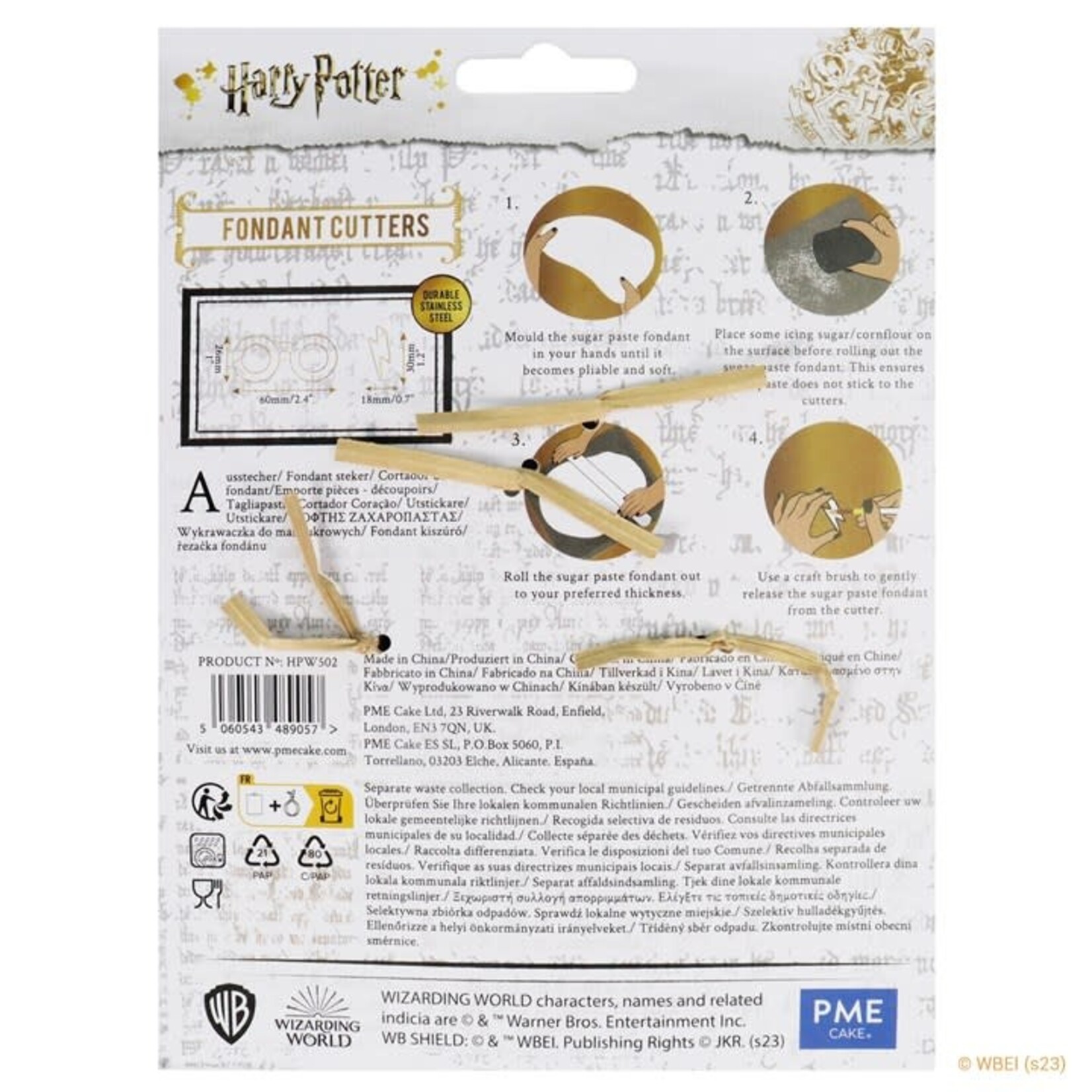 PME Cake Harry Potter Glasses and Scar small fondant snijder koek uitsteekvorm bril & litteken Harry Potter PME Cake HPW502