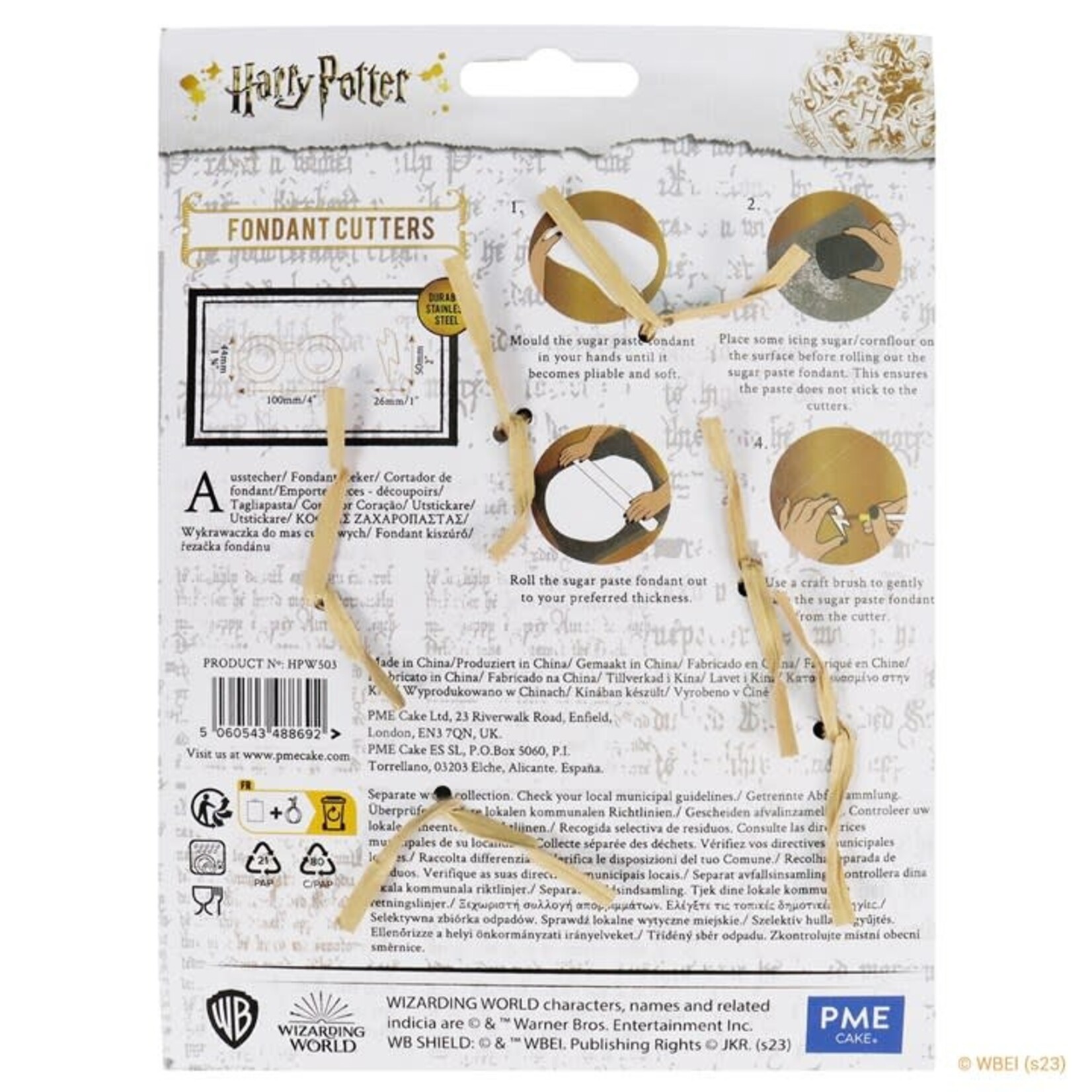 PME Cake Harry Potter Glasses and Scar fondant snijder koek uitsteekvorm bril & litteken Harry Potter PME Cake HPW503