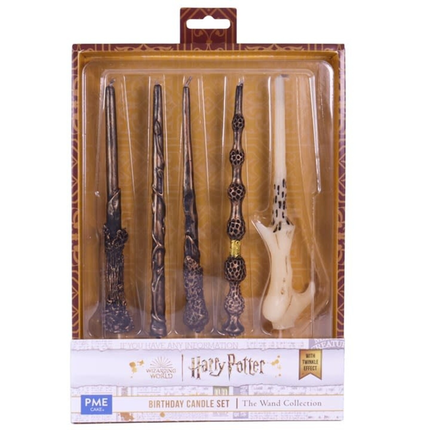 PME Cake Harry Potter kaars toverstok set-5 verschillende sparkelende toverstaf kaarsen Harry Potter PME Cake HPW116