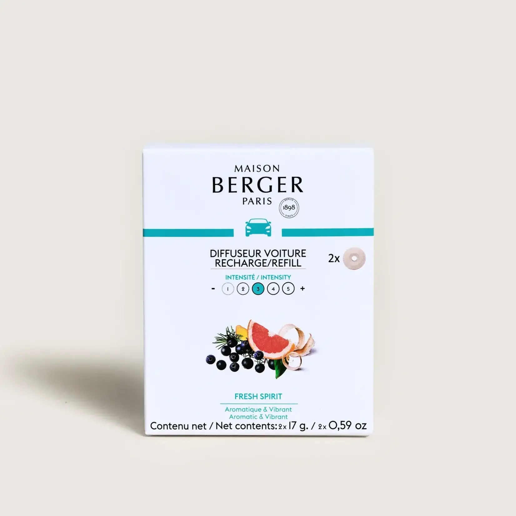Maison Berger Paris 1898 Navulling autodiffuser Fresh Spirit Maison Berger autoparfum set-2 Fresh Spirit Maison Berger 7828
