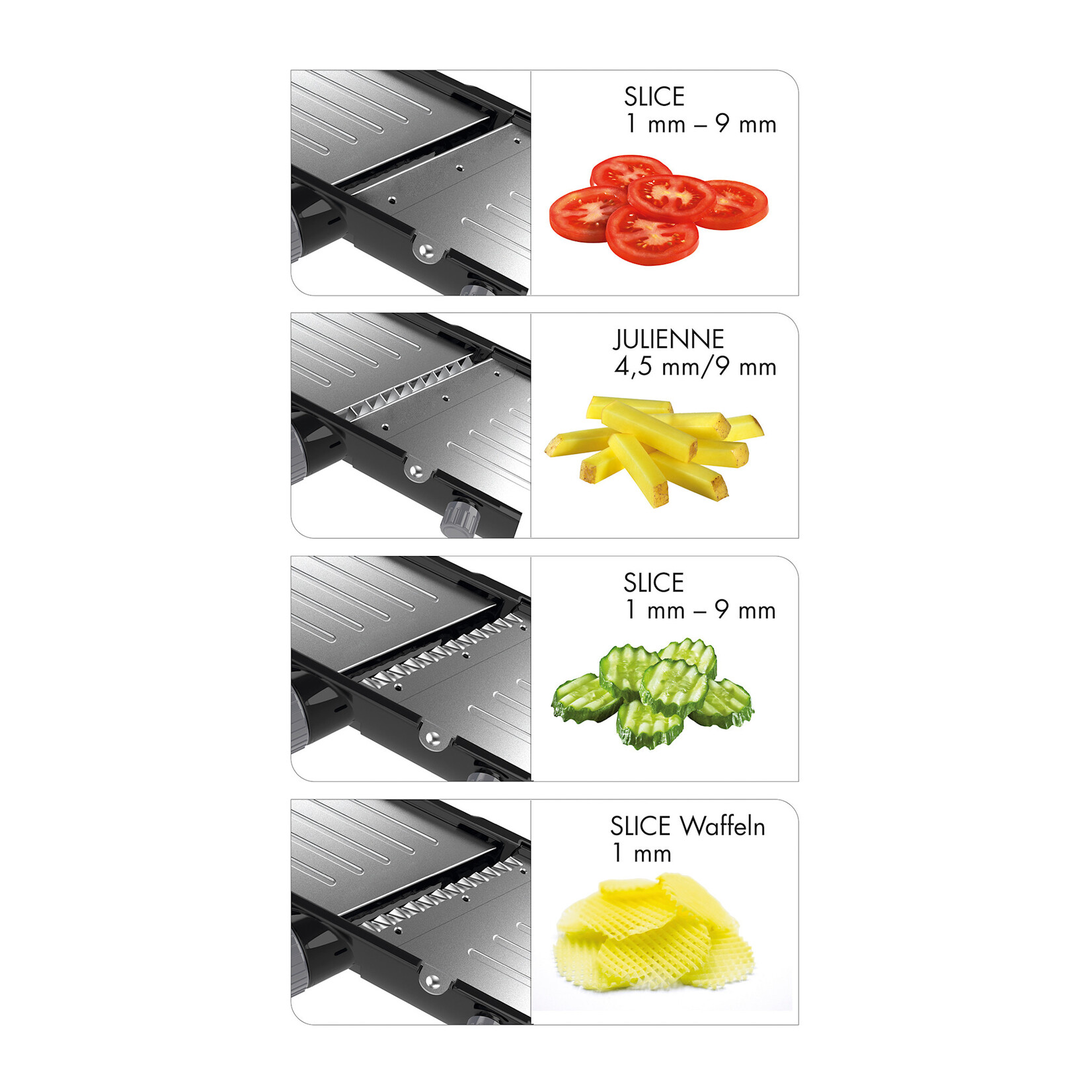 Kuchenprofi Mandoline plakjes, golfjes en staafjes snijder Kuchenprofi Comfort Mandoline Kuchenprofi 0900461000