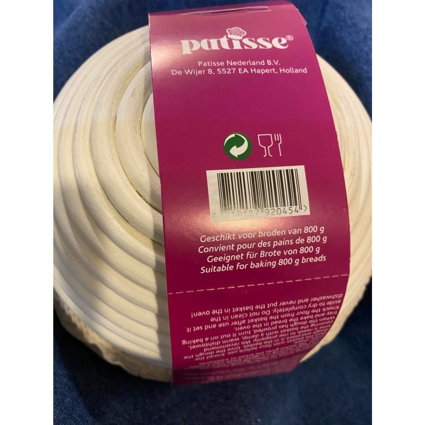 Patisse 20 cm Rond rijsmandje met deegkleed voor brood van 800 gram Patisse 92045