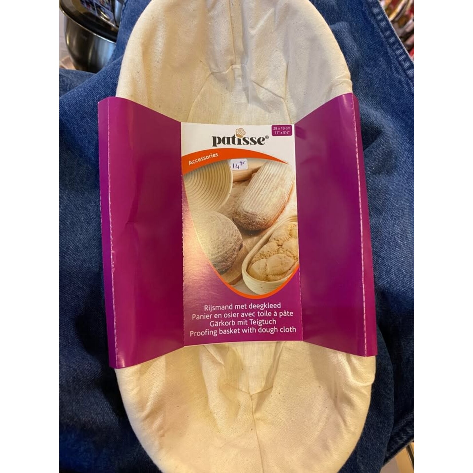 Patisse 28 x 13 cm rijsmand met deegkleed voor brood van 700 gram Patisse 92035