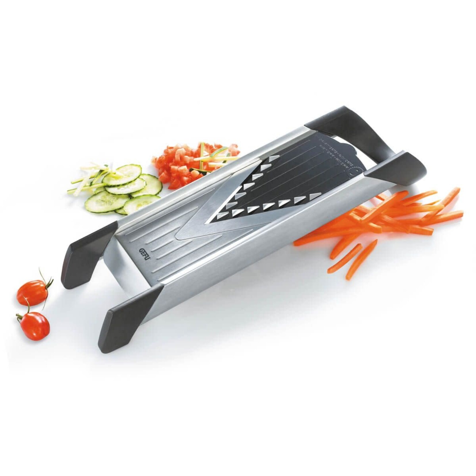 Gefu Julienne, schaaf 1 tot 5 mm, staafjes & blokjes Mandoline Gefu Violino rvs mandoline Gefu 55700