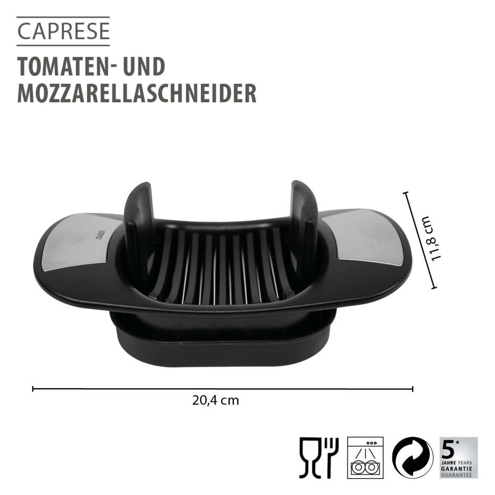 Gefu kartelmesjes Mozzarellasnijder Gefu Caprese tomaat + mozzarella snijder met mesjes Gefu 12371