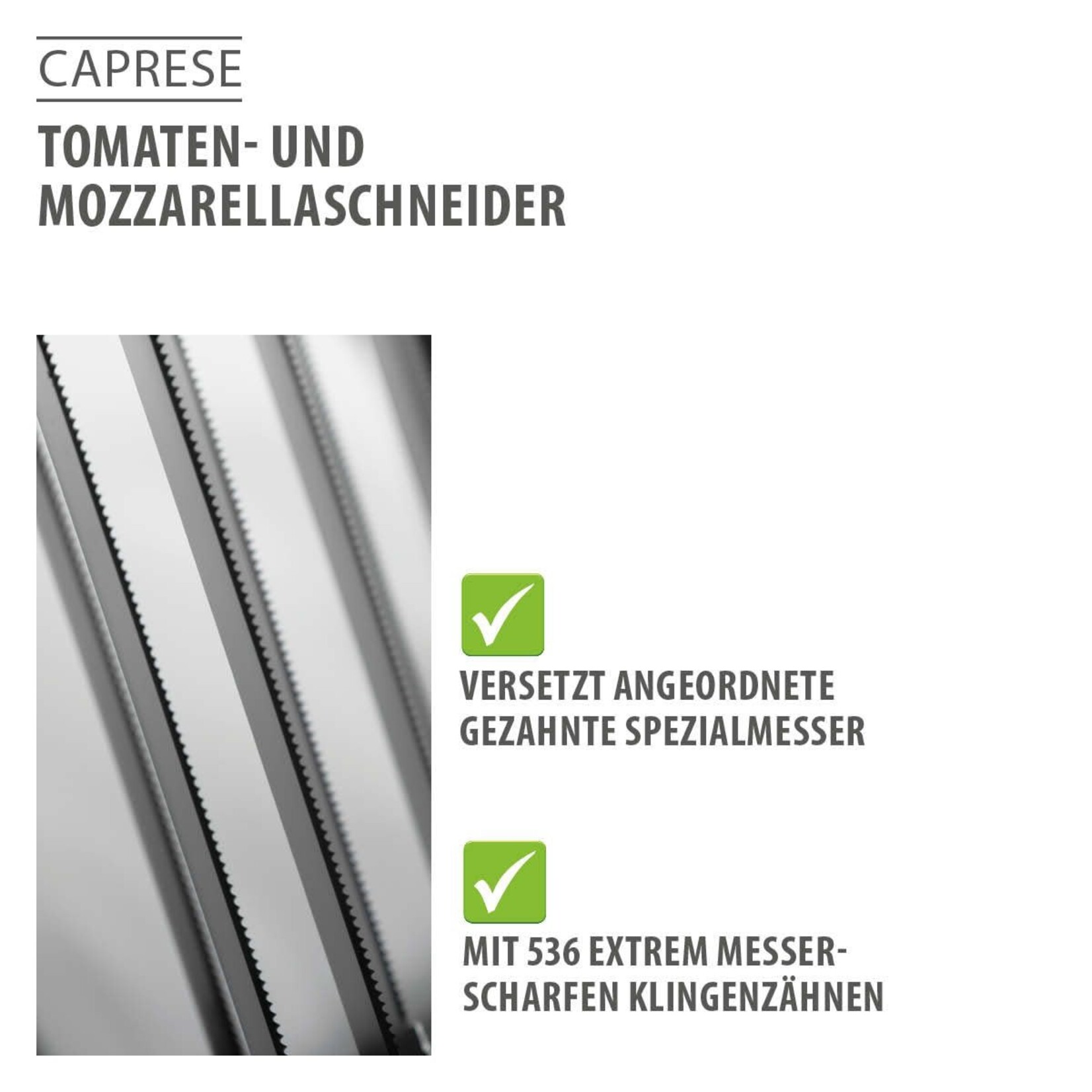 Gefu kartelmesjes Mozzarellasnijder Gefu Caprese tomaat + mozzarella snijder met mesjes Gefu 12371