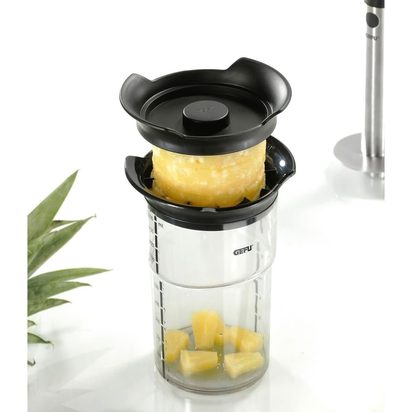 Gefu RVS Ananas snijder, partjes maken en opbergcontainer Gefu Ananassnijder Professional plus Gefu 13550