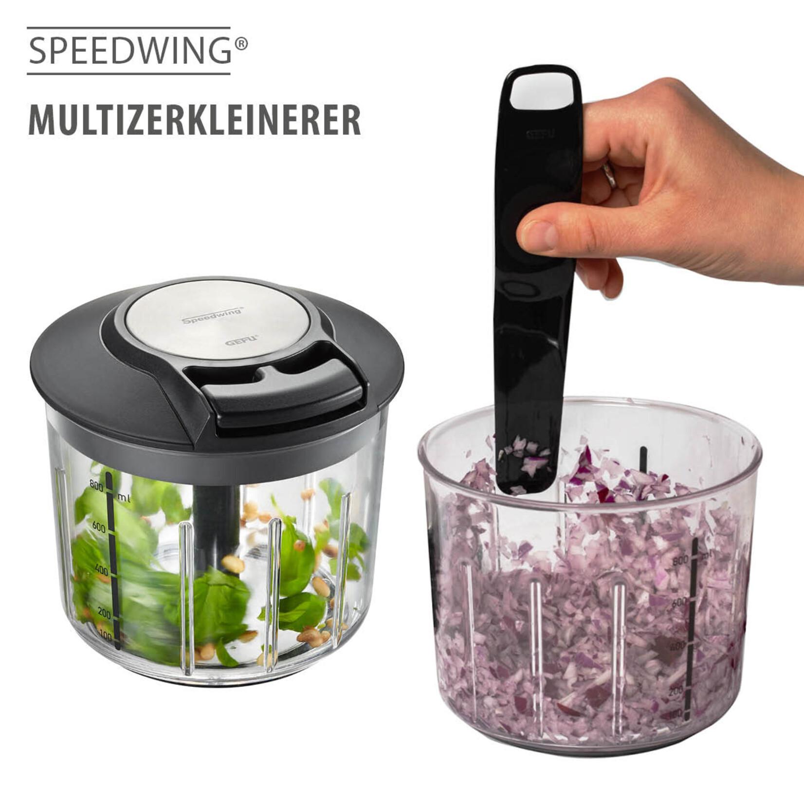 Gefu multi chopper Gefu Speedwing multi chopper snijden, roeren, mixen en centrifugeren Gefu 13600