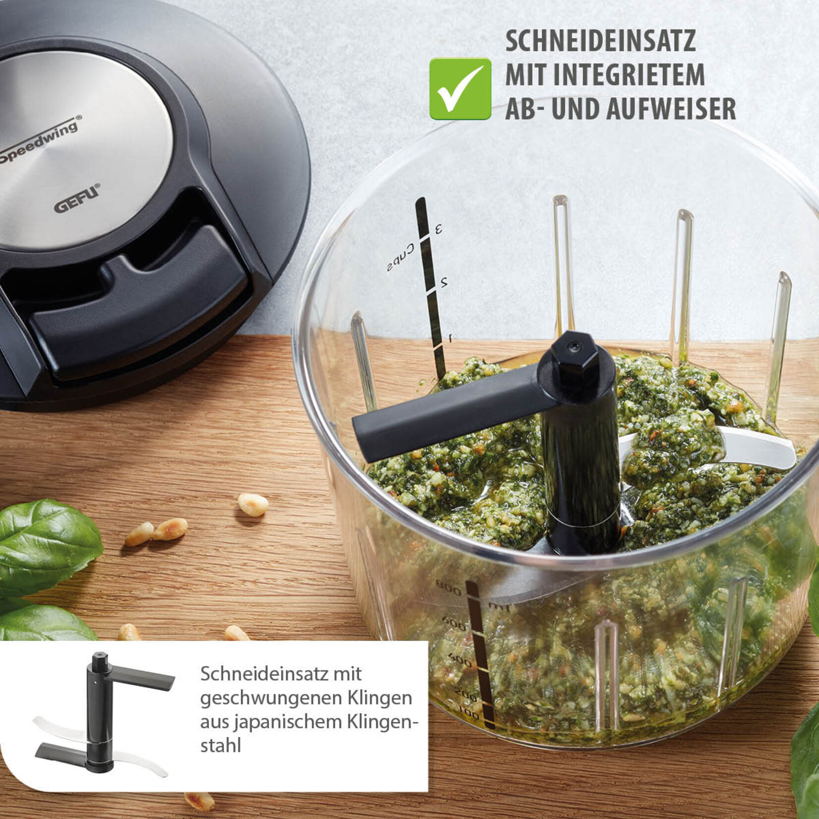 Gefu multi chopper Gefu Speedwing multi chopper snijden, roeren, mixen en centrifugeren Gefu 13600