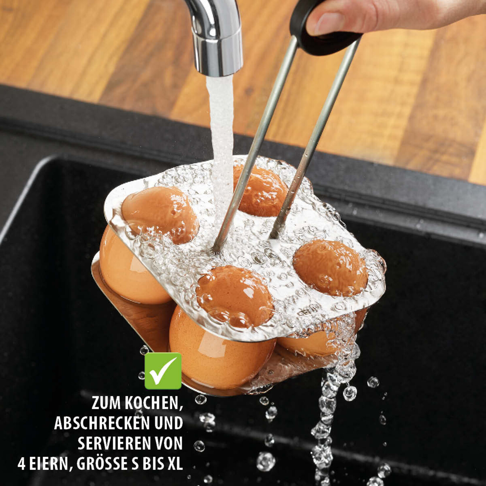 Gefu Eierstandaard die mee pan in kan Gefu Brunch eier houder Gefu 33680