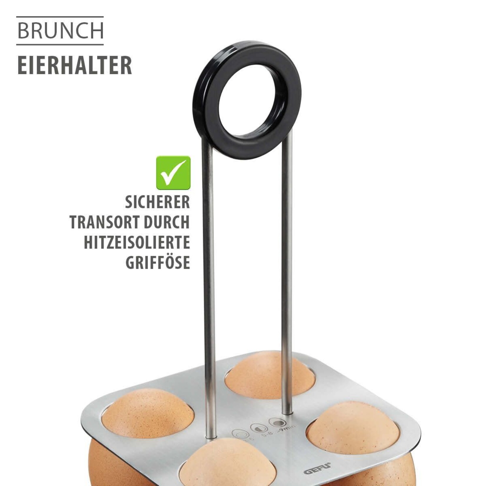 Gefu Eierstandaard die mee pan in kan Gefu Brunch eier houder Gefu 33680