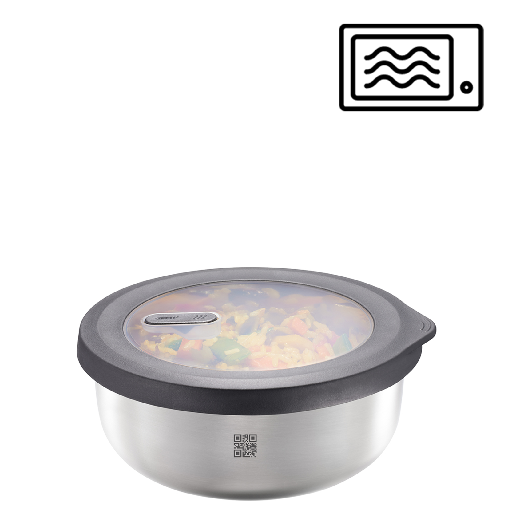 Gefu 1 liter magnetron bakje rvs Gefu Provido -20°C +300°C bewaarbakje rond 1 liter Gefu 12772