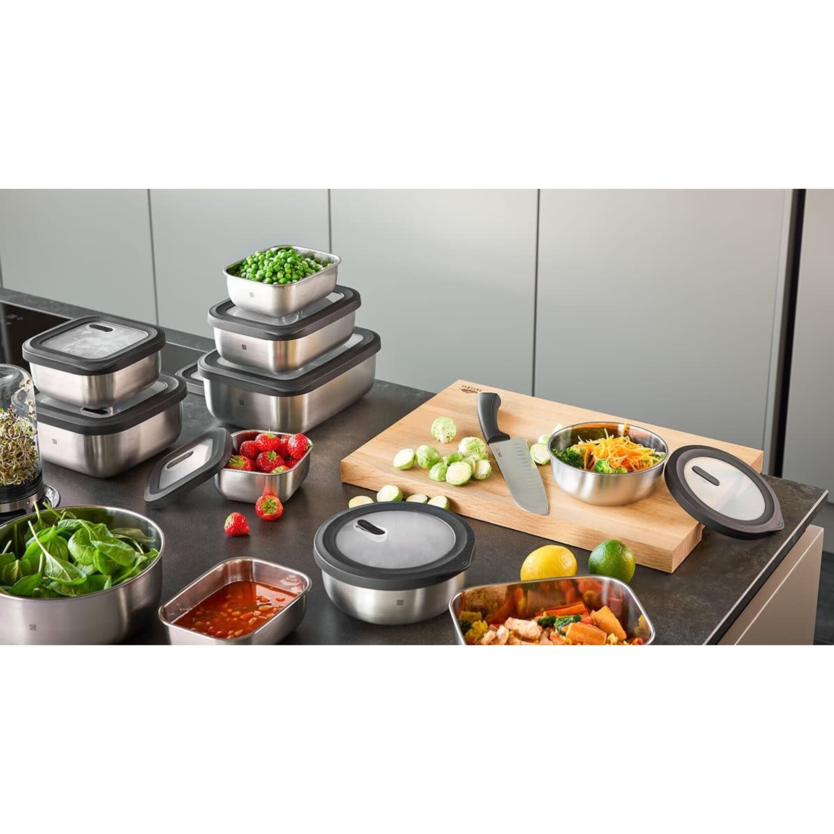 Gefu 1 liter magnetron bakje rvs Gefu Provido -20°C +300°C bewaarbakje rond 1 liter Gefu 12772