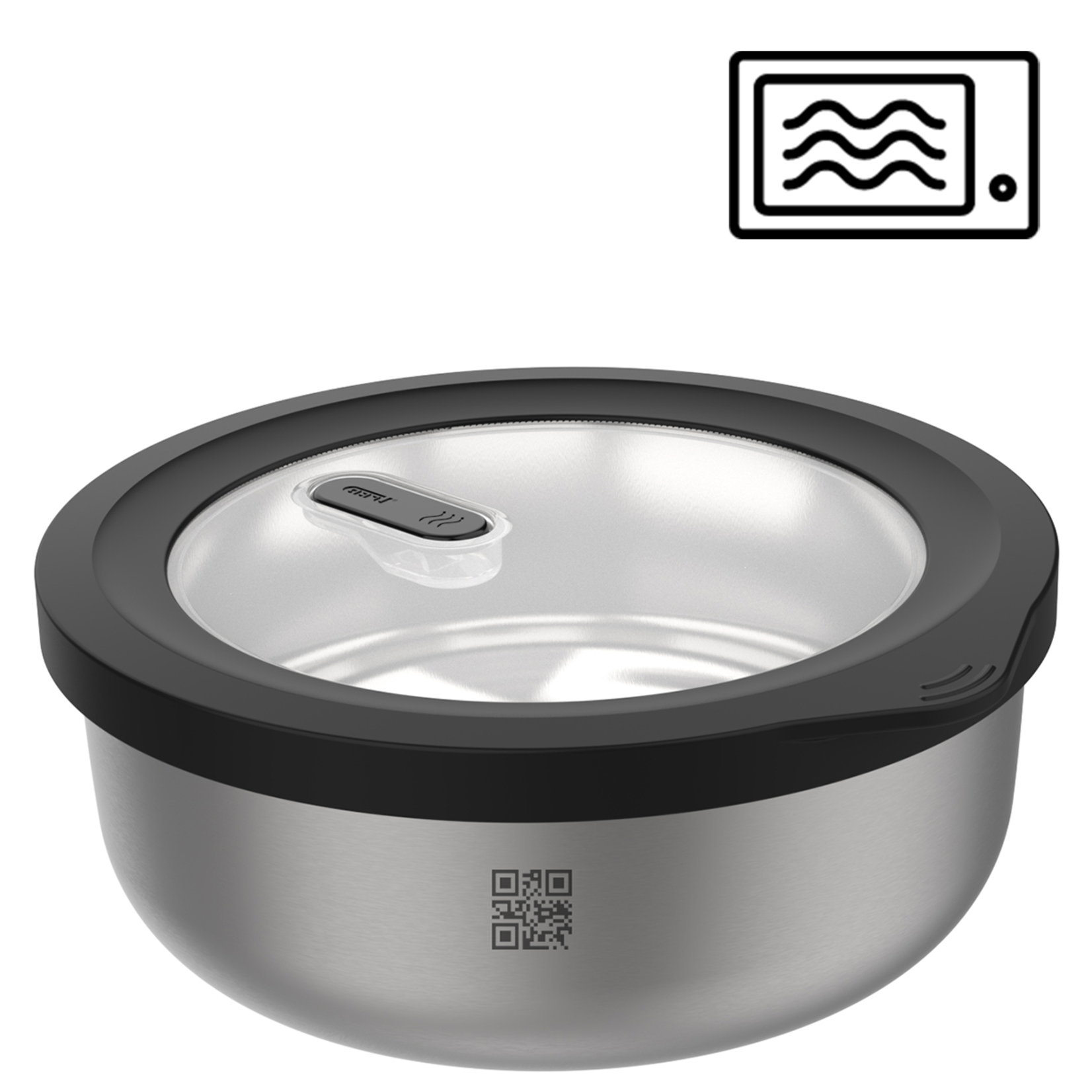 Gefu 2 liter magnetron bakje rvs Gefu Provido -20°C +300°C bewaarbakje rond 2 liter Gefu 12772