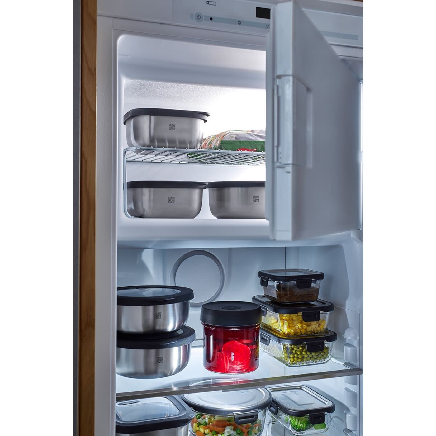 Gefu 2 liter magnetron bakje rvs Gefu Provido -20°C +300°C bewaarbakje rond 2 liter Gefu 12772