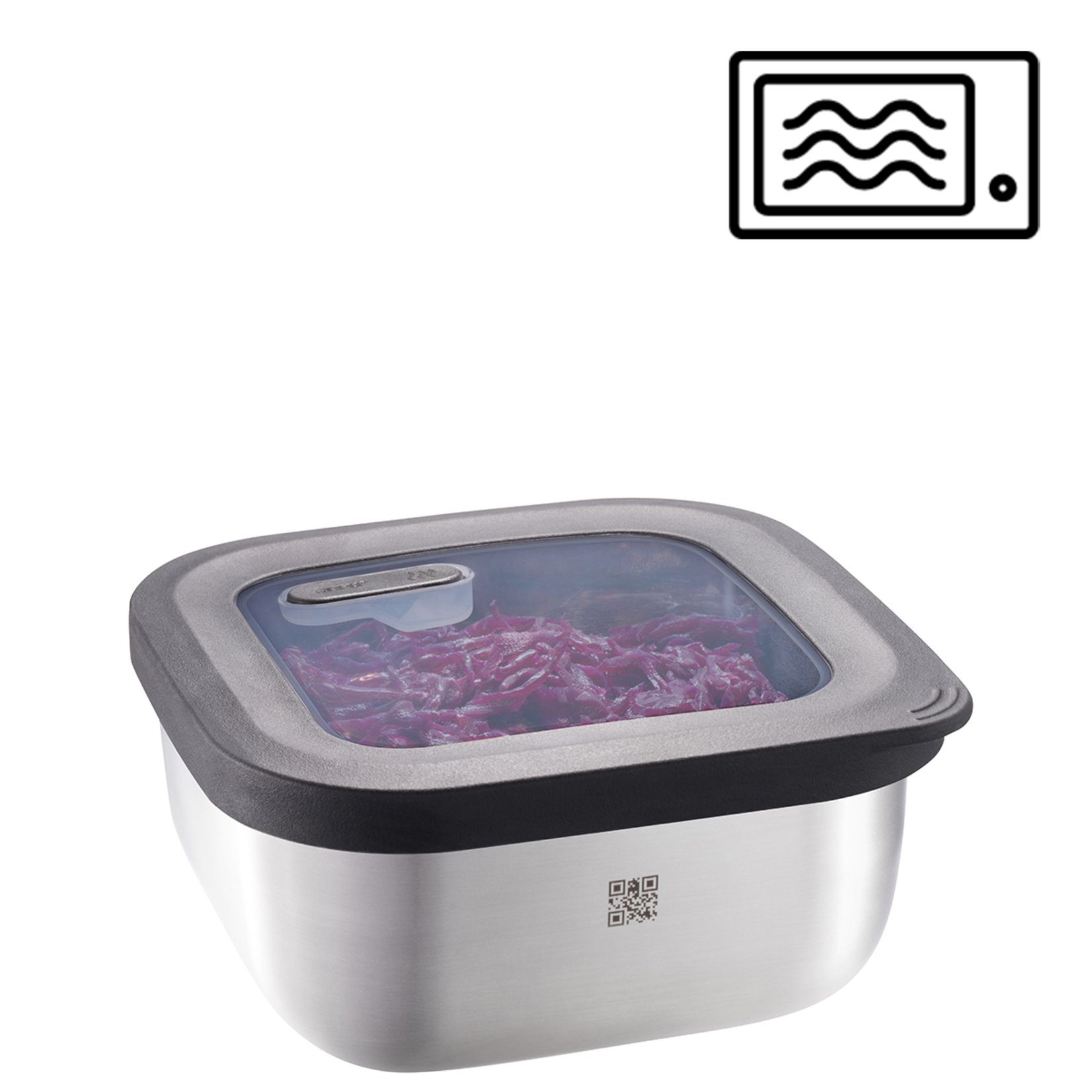 Gefu 900 ml magnetron bakje rvs Gefu Provido -20°C +300°C bewaarbakje vierkant 900 ml Gefu 12778