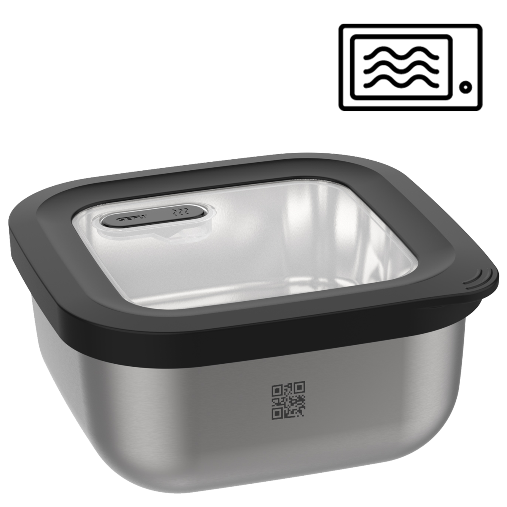 Gefu 1800 ml magnetron bakje rvs Gefu Provido -20°C +300°C bewaarbakje vierkant 1800 ml Gefu 12779