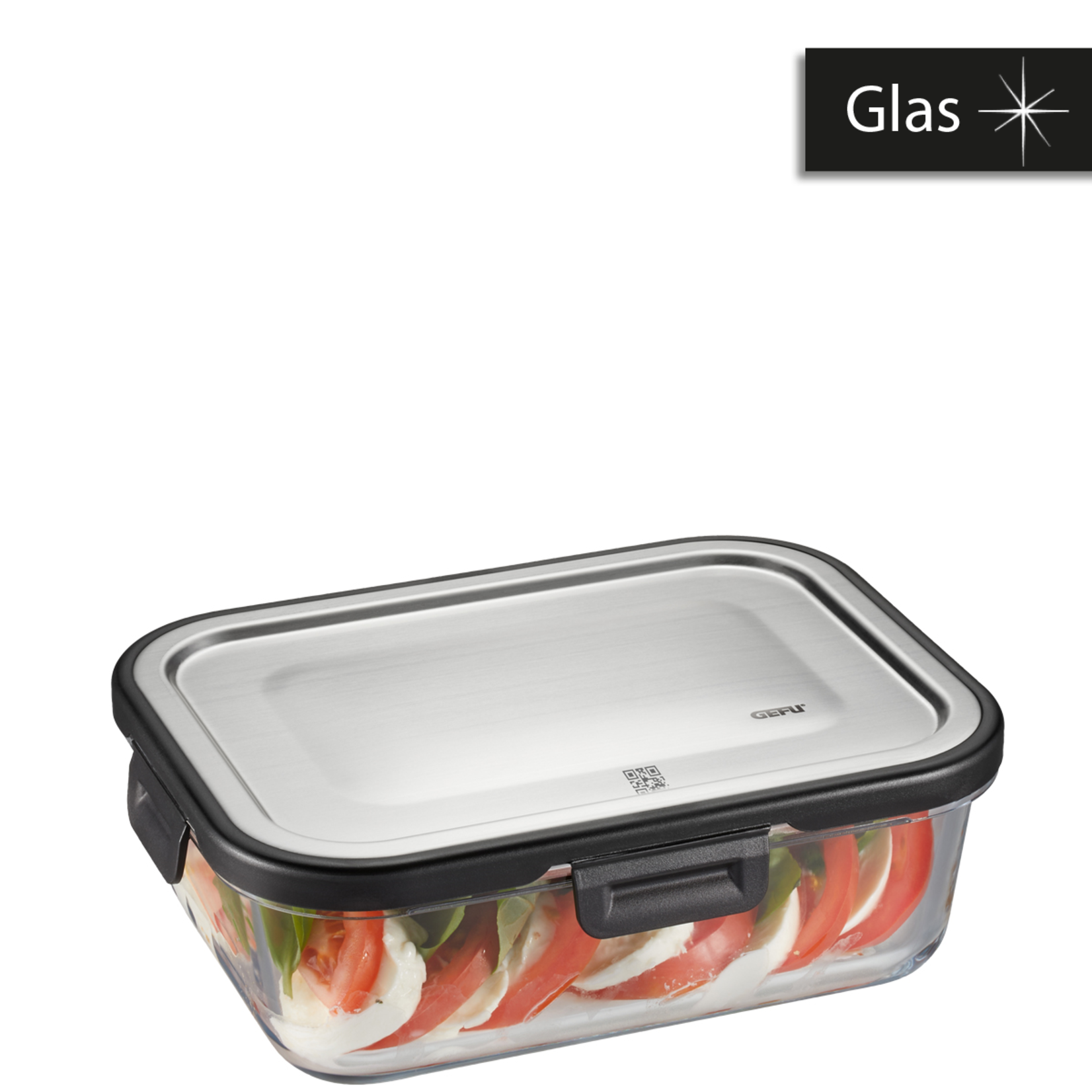Gefu 1 liter lekvrij glazen Gefu Milo 208x156x70 mm  -20°C +300°C bewaarbakje glas Gefu 12753