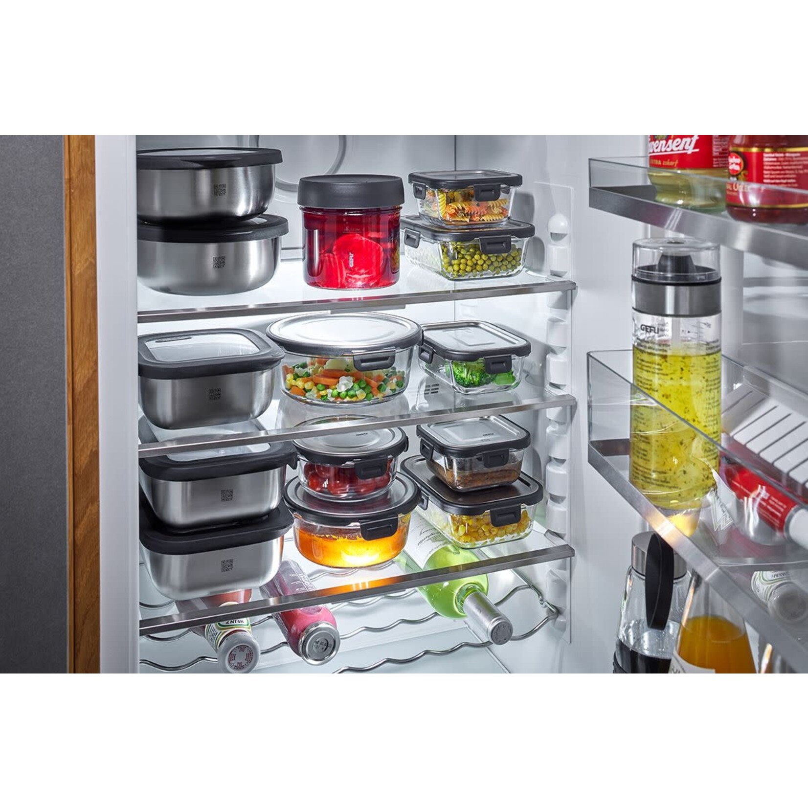 Gefu 1500 ml lekvrij glazen Gefu Milo 232x176x75 mm  -20°C +300°C bewaarbakje glas Gefu 12754