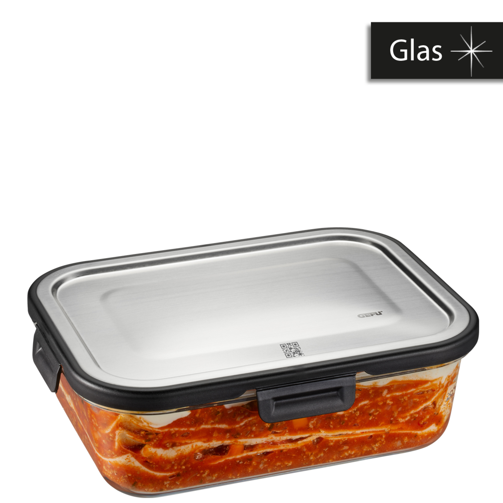 Gefu 1500 ml lekvrij glazen Gefu Milo 232x176x75 mm  -20°C +300°C bewaarbakje glas Gefu 12754