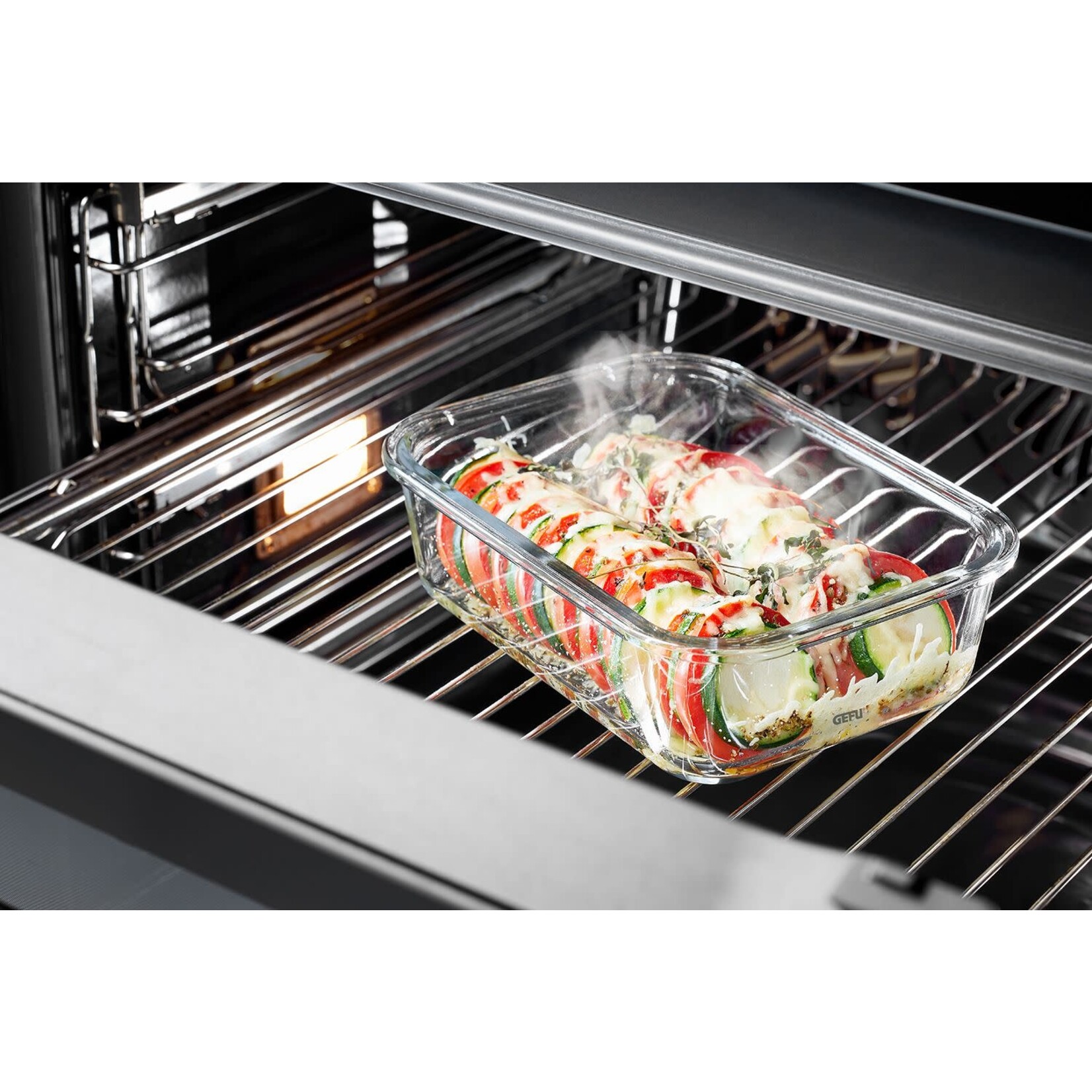 Gefu 1500 ml lekvrij glazen Gefu Milo 232x176x75 mm  -20°C +300°C bewaarbakje glas Gefu 12754