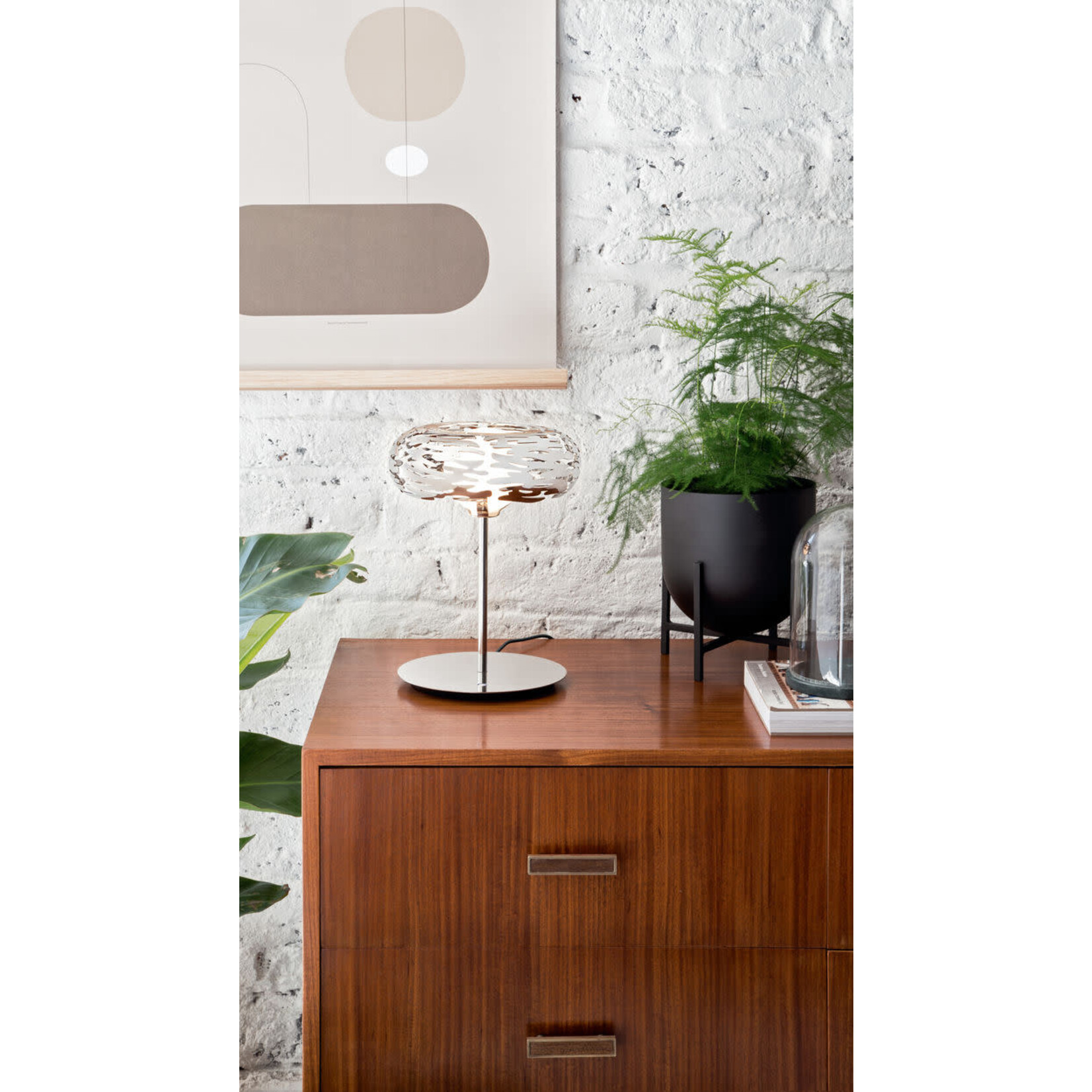 Alessi Ø 21 cm hoog 285 mm rvs Lamp Alessi Barklamp tafellamp met dimmer Alessi BM11