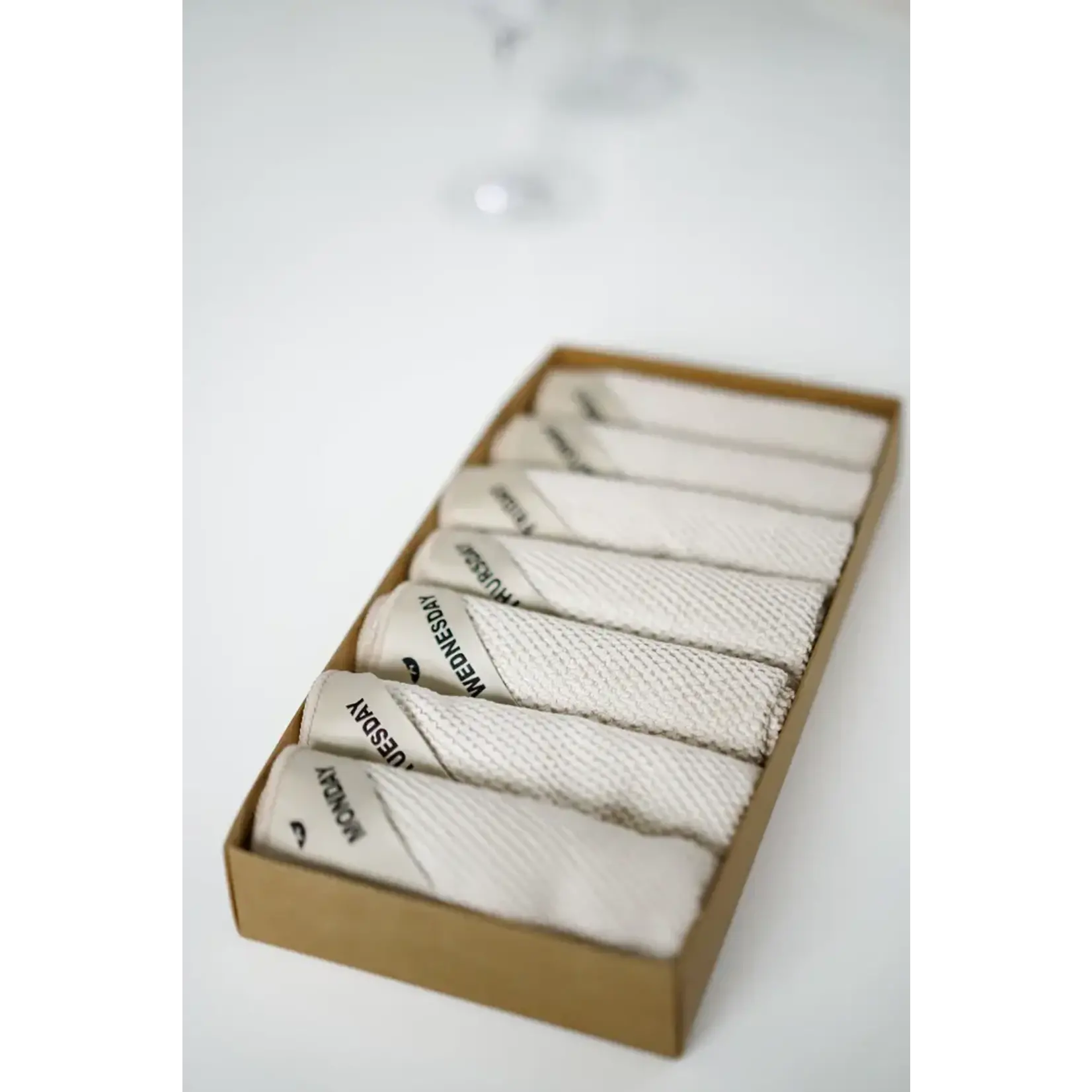 Klud Klud Wafel Almond microvezel doekjes 7 vaatdoekjes 1 voor elke dag van de week KD-401