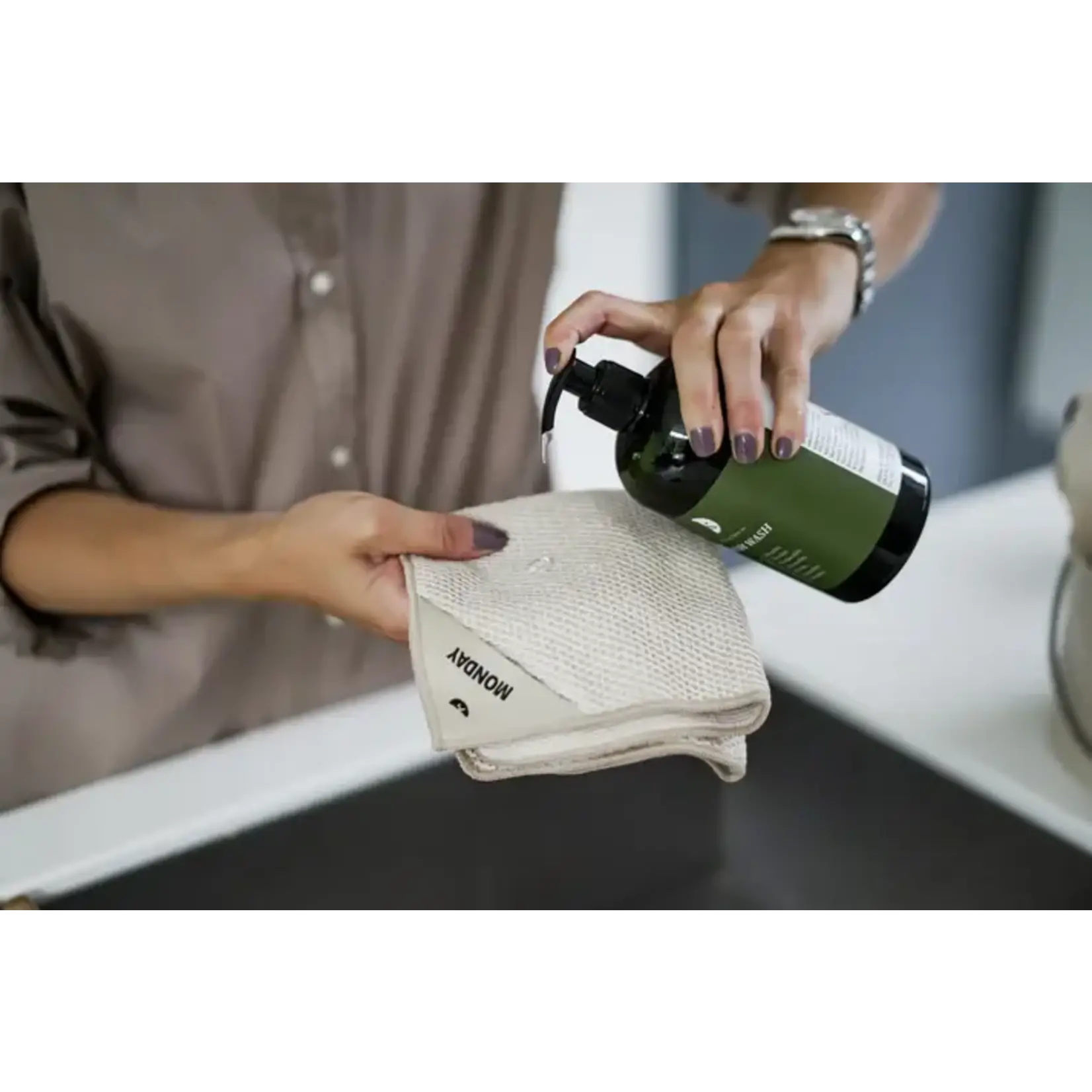 Klud Klud Wafel Almond microvezel doekjes 7 vaatdoekjes 1 voor elke dag van de week KD-401