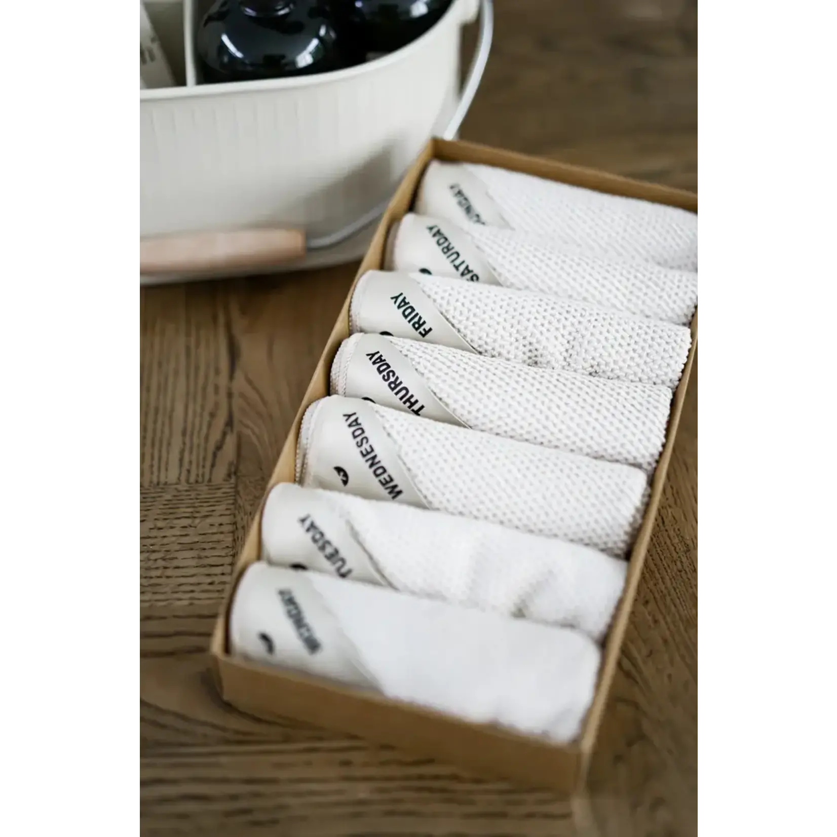 Klud Klud Wafel Almond microvezel doekjes 7 vaatdoekjes 1 voor elke dag van de week KD-401