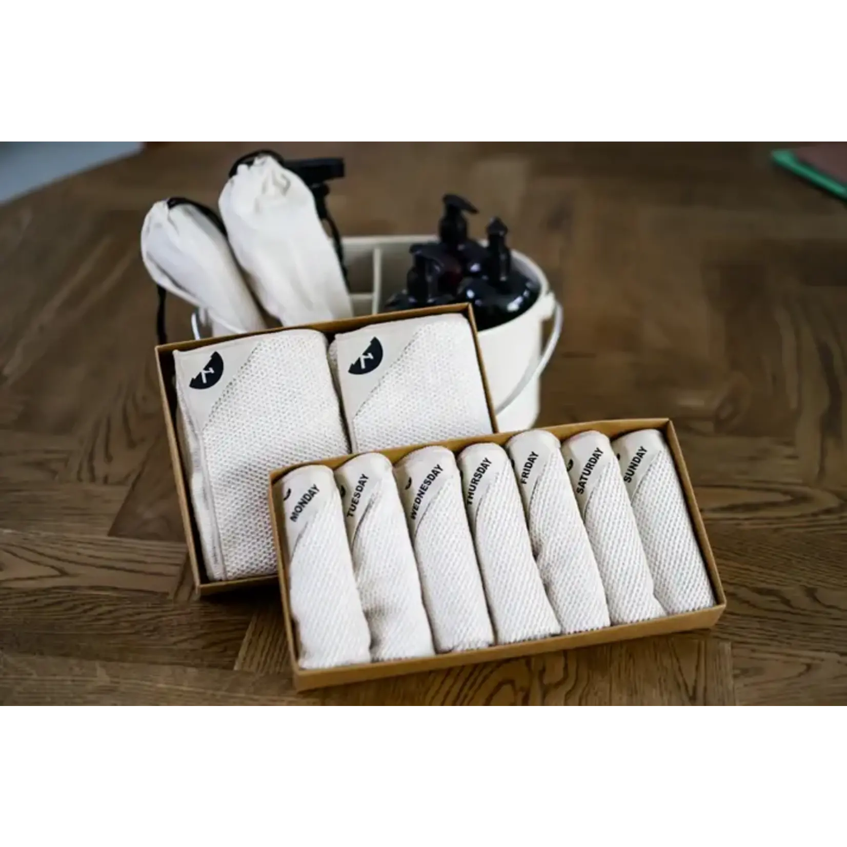 Klud Klud Wafel Almond microvezel doekjes 7 vaatdoekjes 1 voor elke dag van de week KD-401