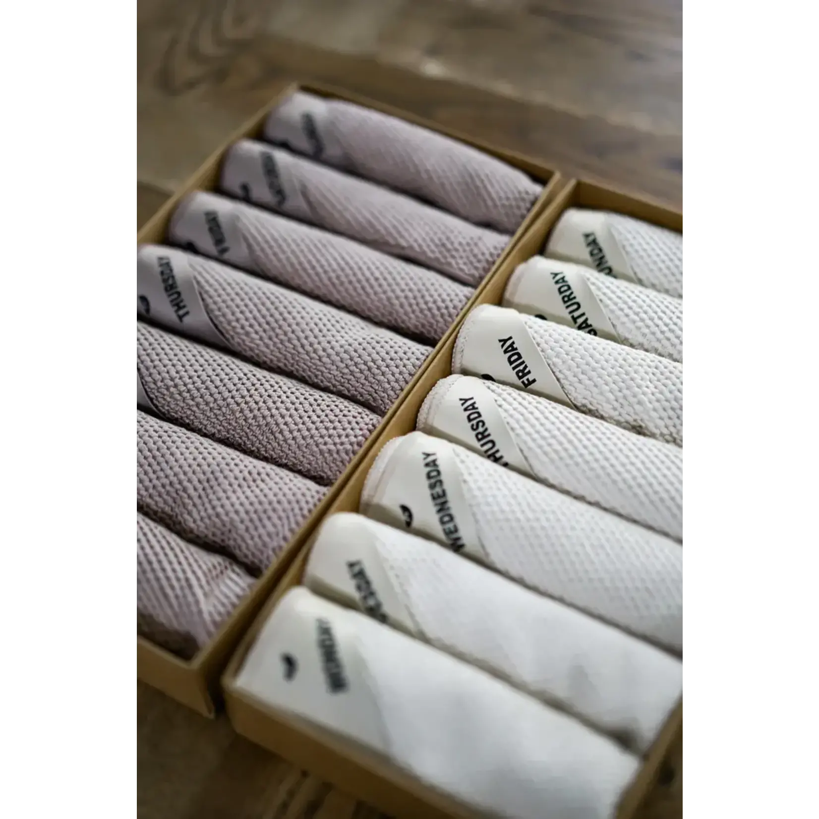 Klud Klud Wafel Almond microvezel doekjes 7 vaatdoekjes 1 voor elke dag van de week KD-401