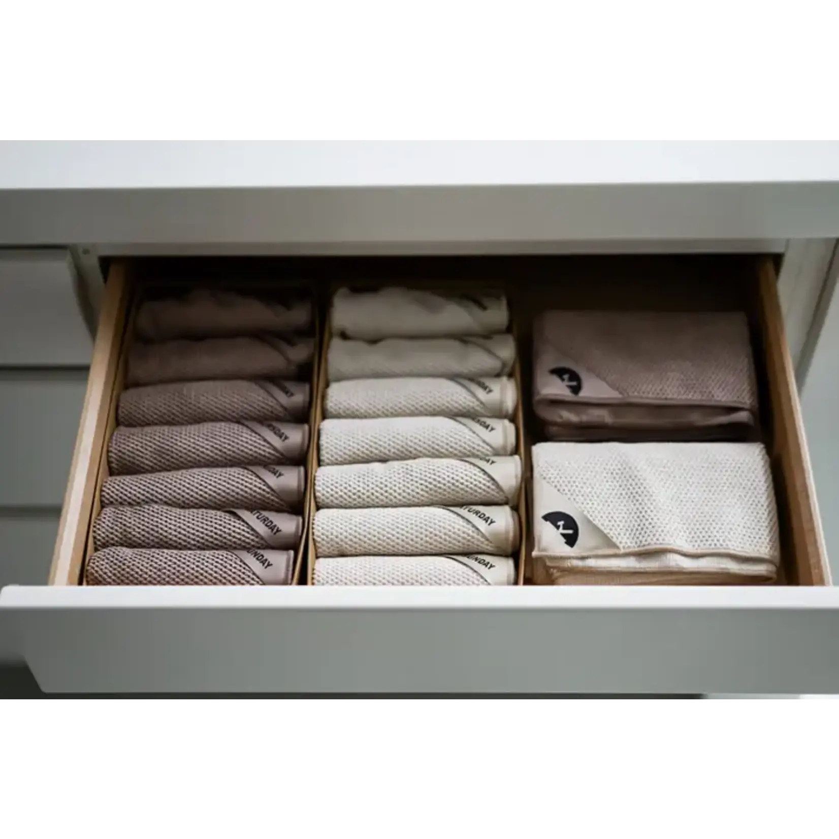 Klud Klud Wafel Almond theedoek, handdoek, poleerdoek, glazendoek of keukendoeken set-2 Klud KD-501