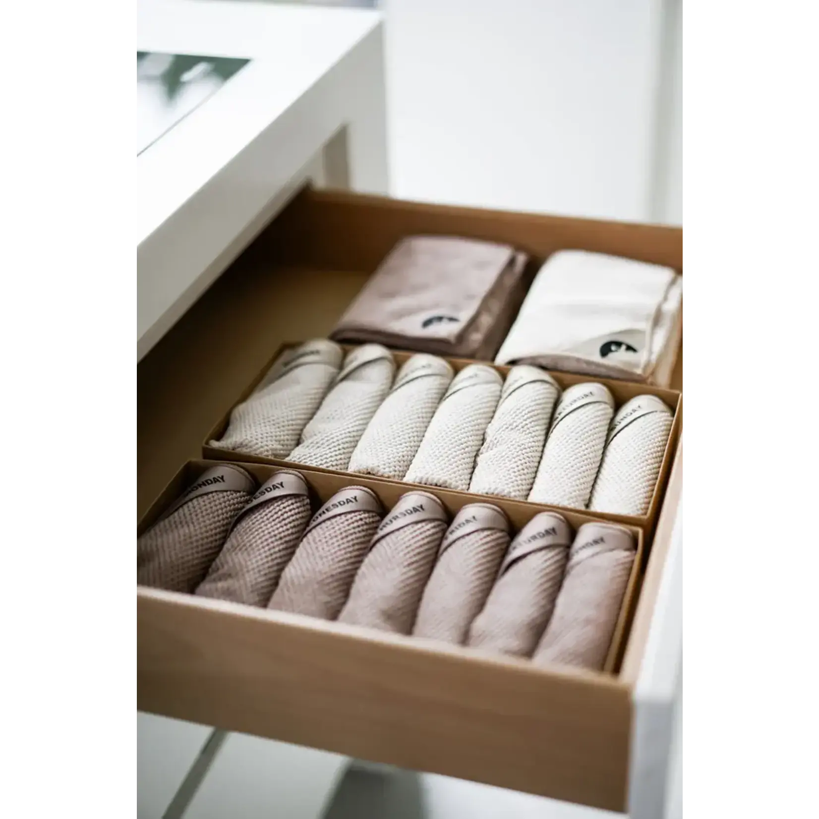 Klud Klud Wafel Almond theedoek, handdoek, poleerdoek, glazendoek of keukendoeken set-2 Klud KD-501