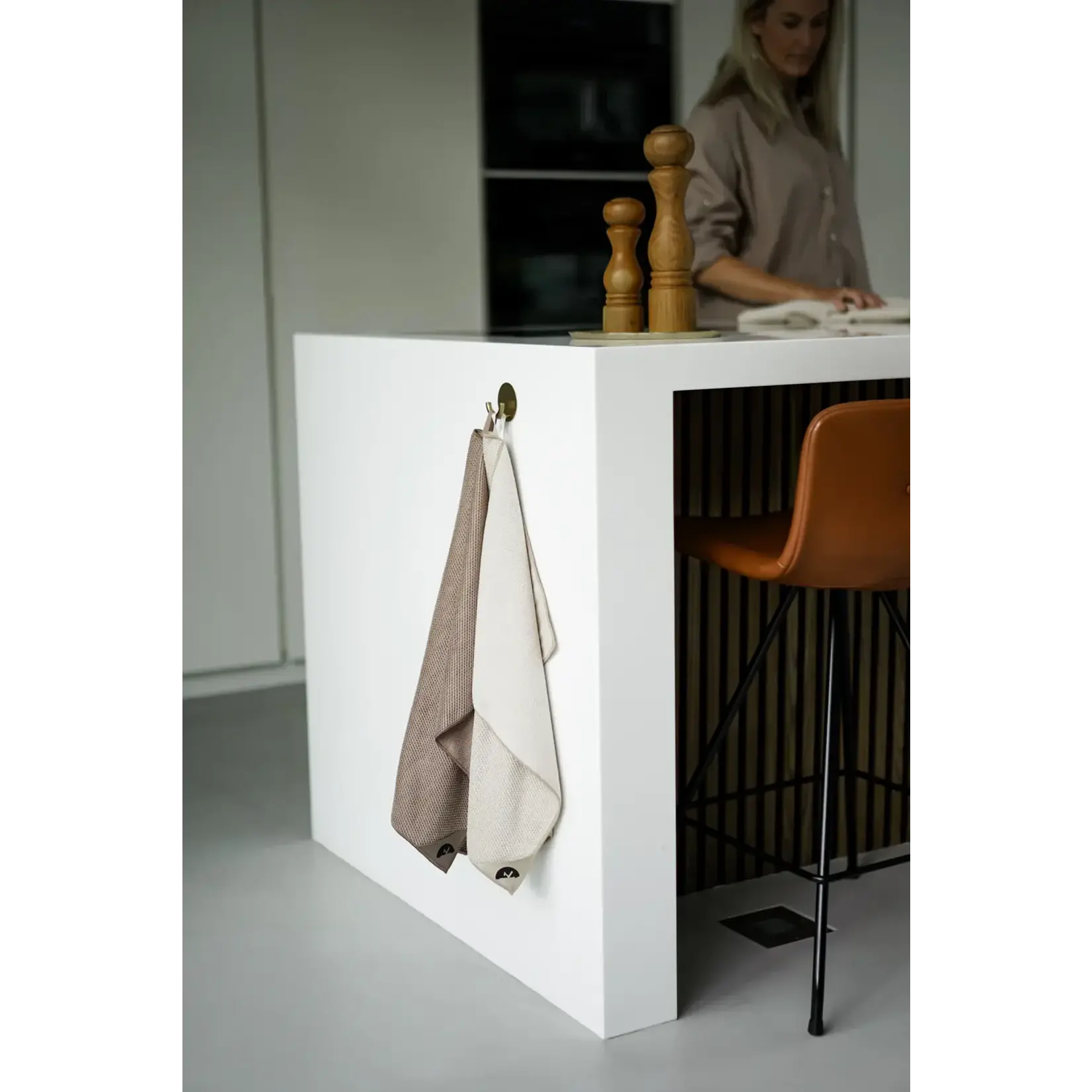 Klud Klud Wafel Almond theedoek, handdoek, poleerdoek, glazendoek of keukendoeken set-2 Klud KD-501