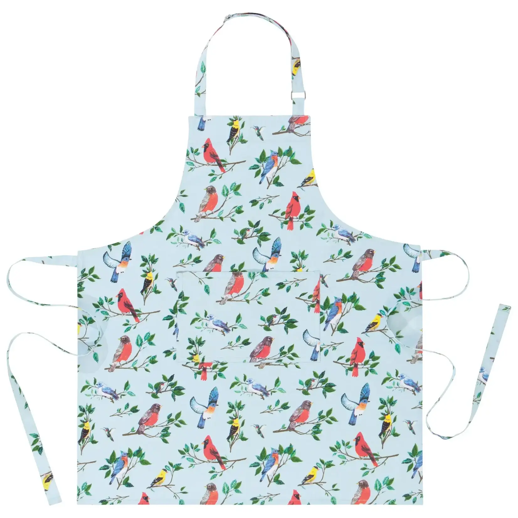 Diverse Merken Now Designs Bird song apron schort vogels op blauwe ondergrond Now Designs 502162