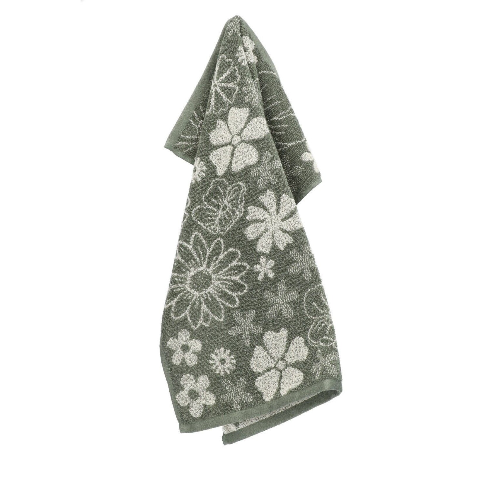 Bunzlau Castle Bunzlau Castle Kitchen Towel Flowerbed Dark Green GOTS Bunzlau Castle 6377-g