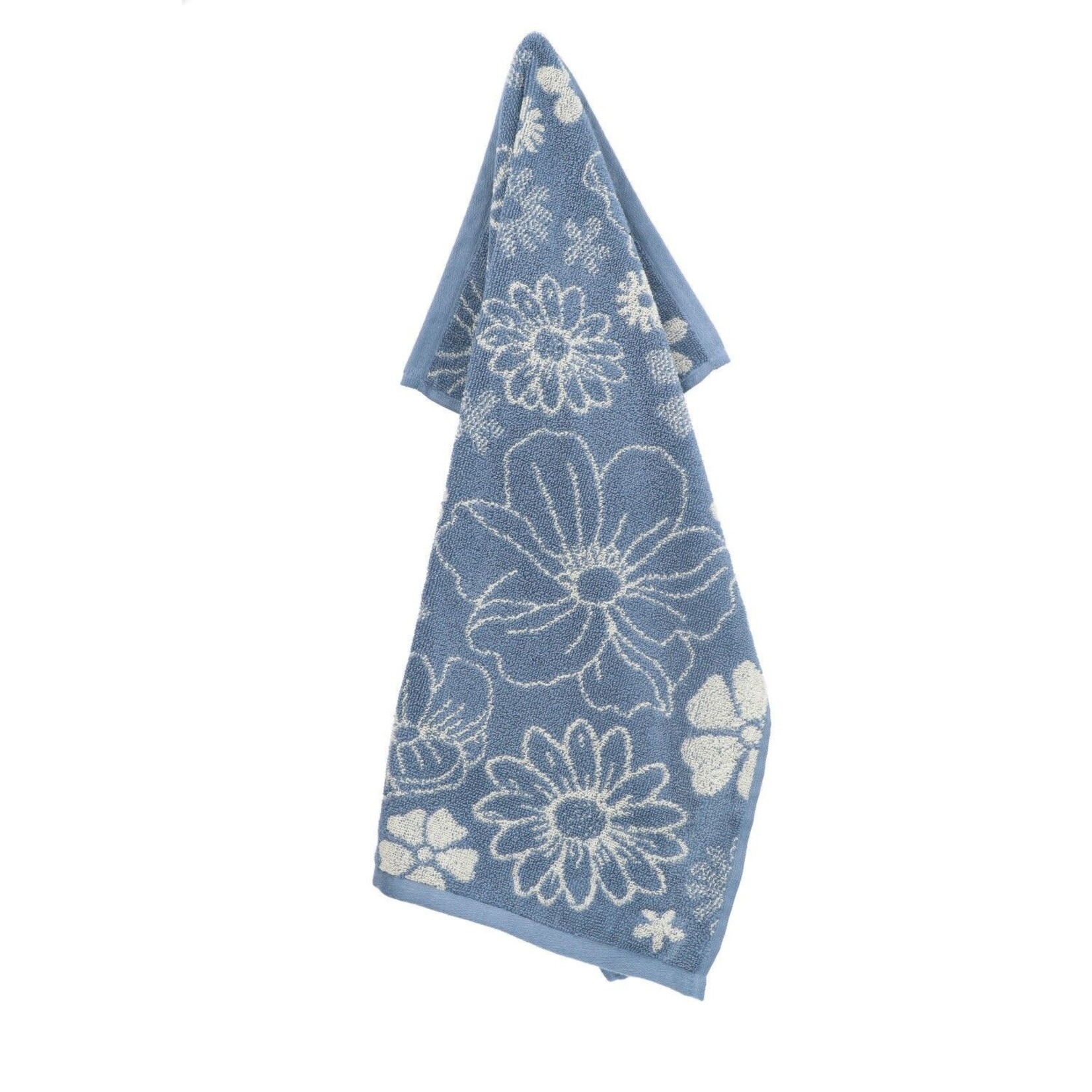 Bunzlau Castle Bunzlau Castle Kitchen Towel Flowerbed Grey Blue GOTS Bunzlau Castle 6381-g