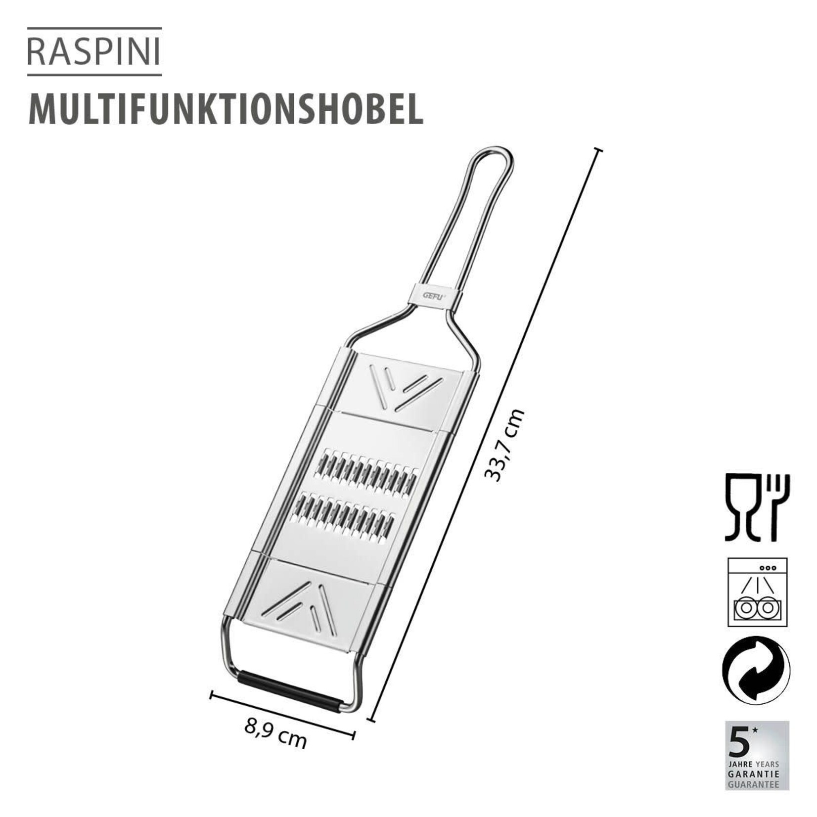Gefu rvs 3 inzetten Rasp Schaaf Gefu Raspini multifuntionele rasp - schaaf Gefu 89548