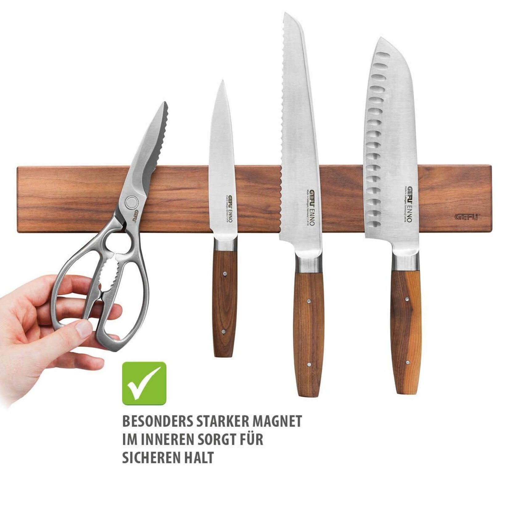 Gefu 420 x 56 x 22 Walnoten messenmagneet Gefu Enno walnoten messenmagneet Gefu 13957