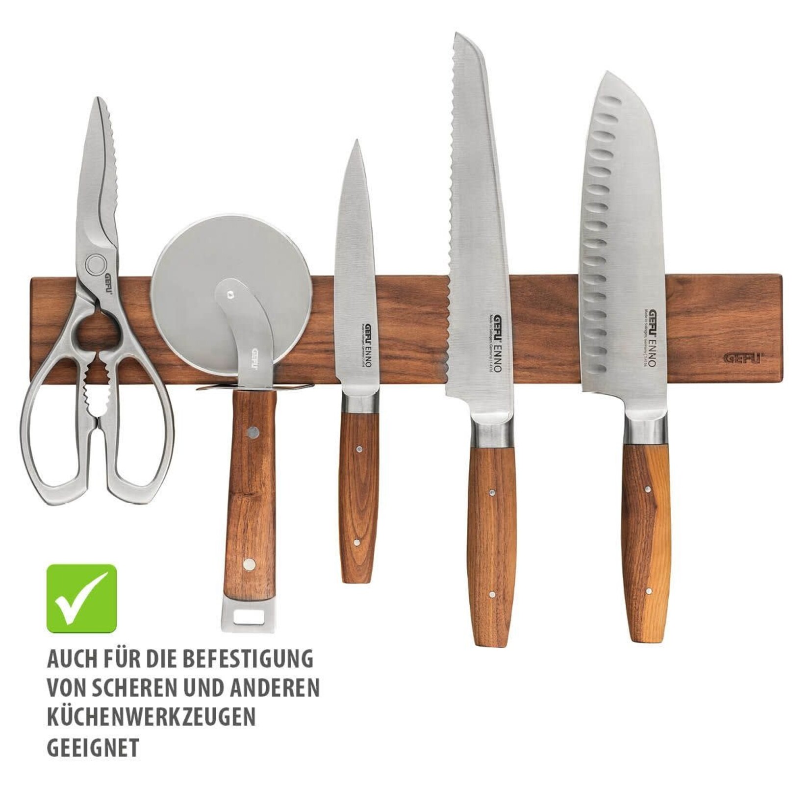 Gefu 420 x 56 x 22 Walnoten messenmagneet Gefu Enno walnoten messenmagneet Gefu 13957
