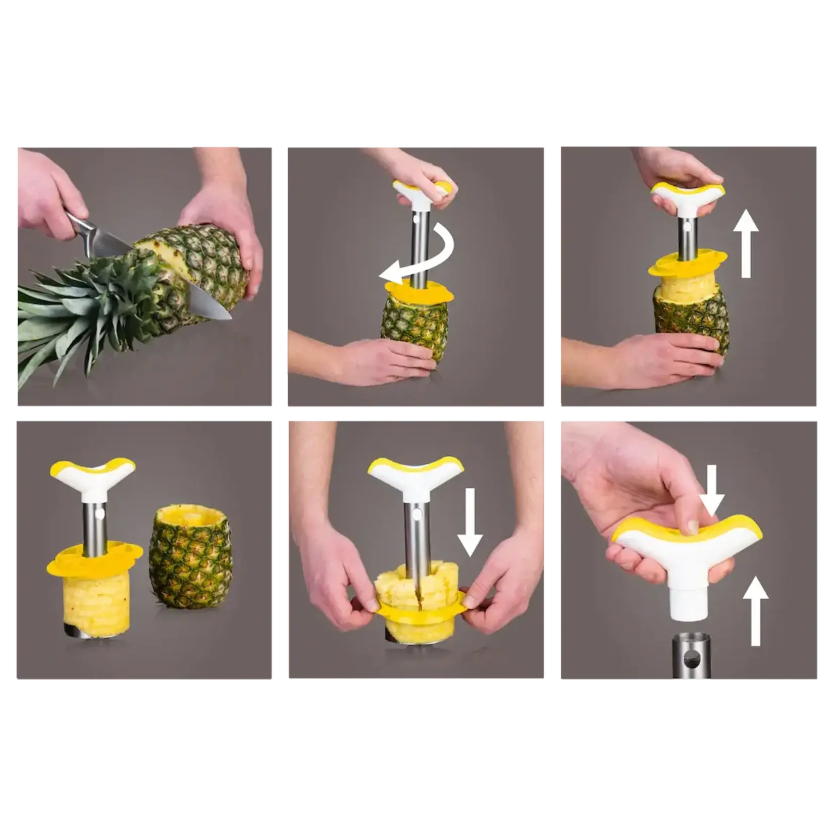 Diverse Merken RVS Ananas snijder Vacu vin Ananassnijder rvs Vacuvin 4874360
