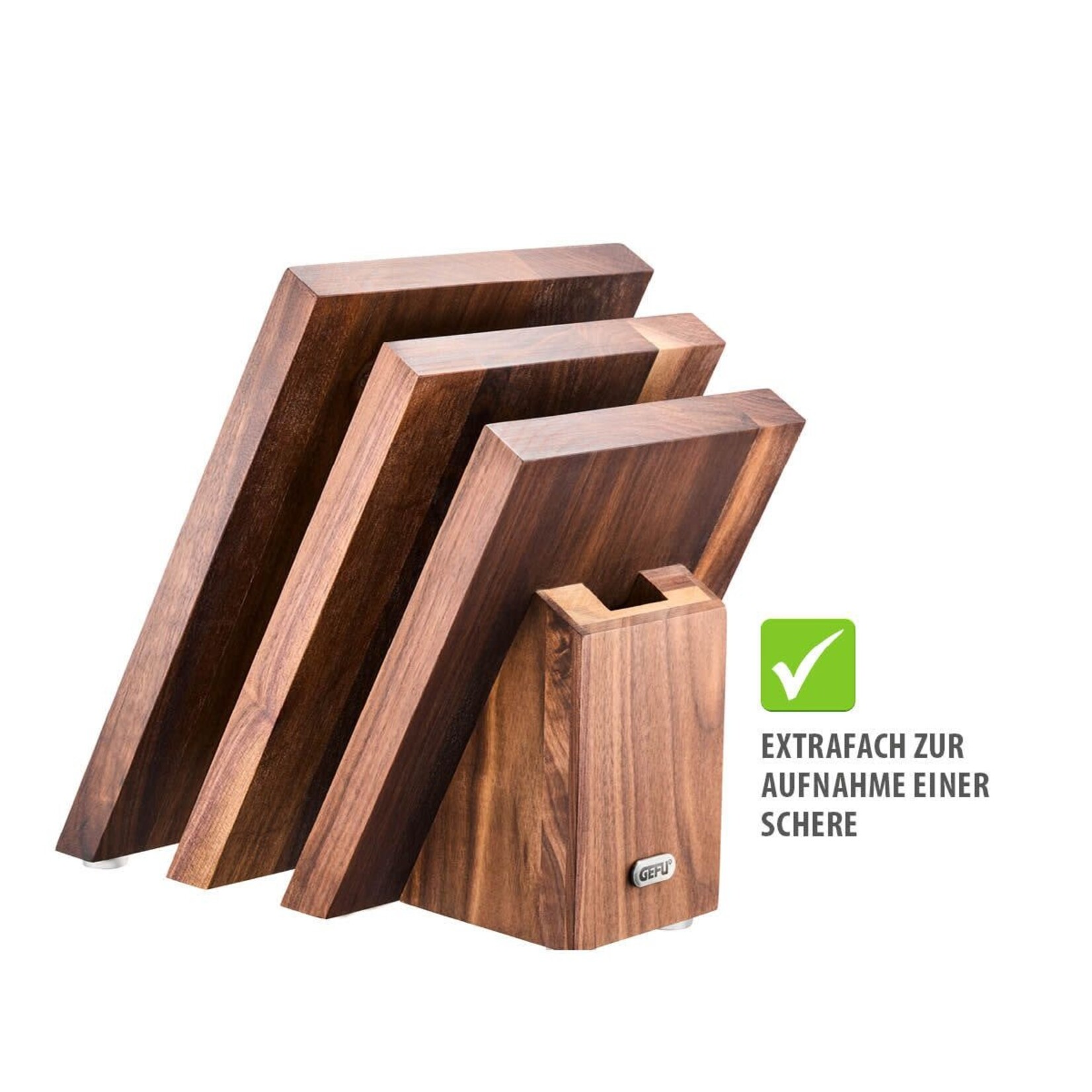 Gefu Magnetisch messenblok Walnoten hout Gefu Enno walnoten messenblok Fan Design Gefu 13959